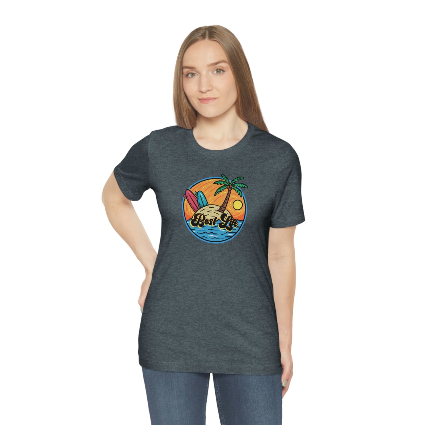 Best Life- Surfer Island Unisex Jersey Short Sleeve Tee