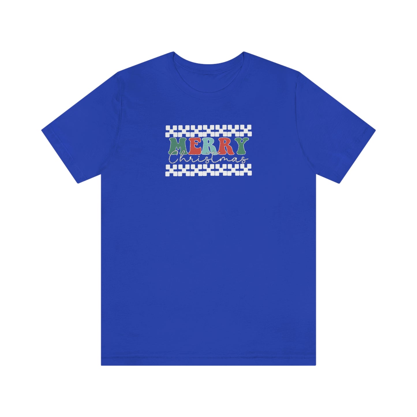 Holiday Retro Merry Christmas Unisex Jersey Short Sleeve Tee