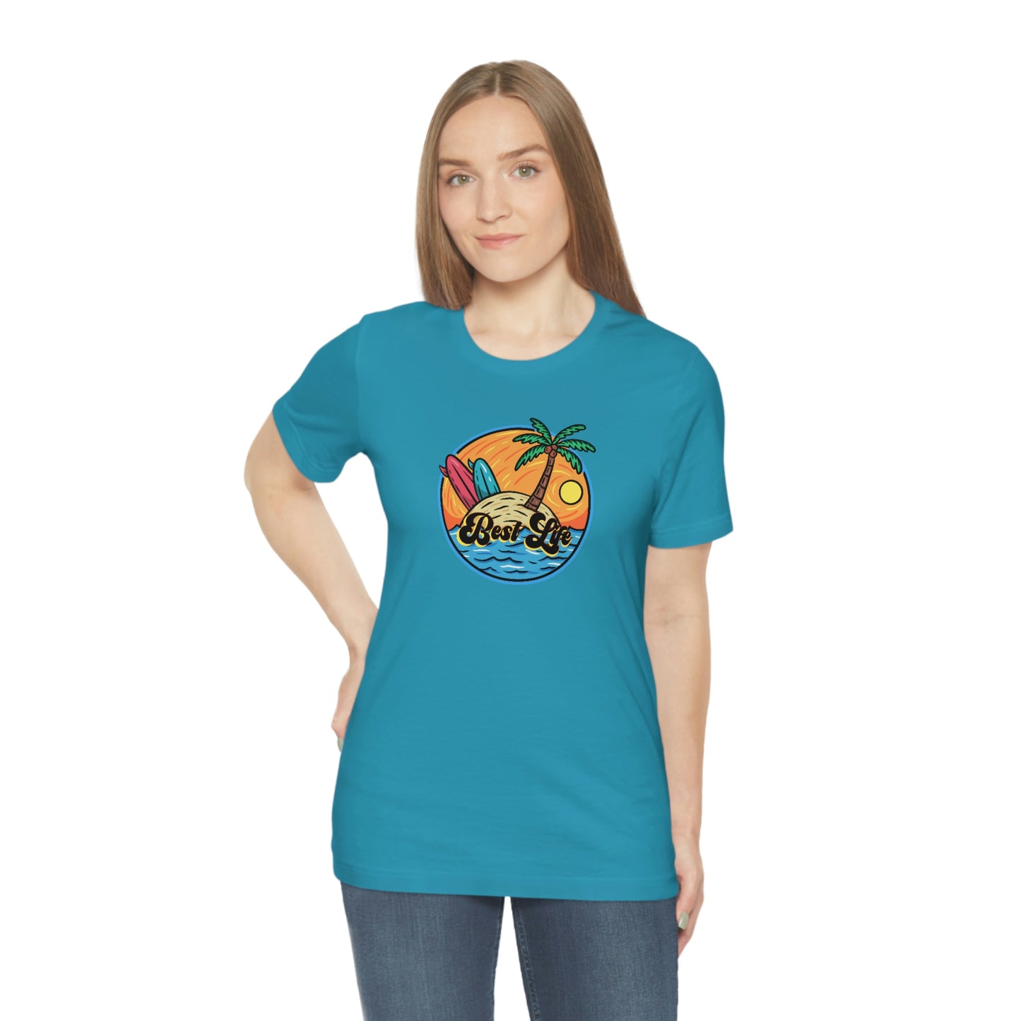 Best Life- Surfer Island Unisex Jersey Short Sleeve Tee