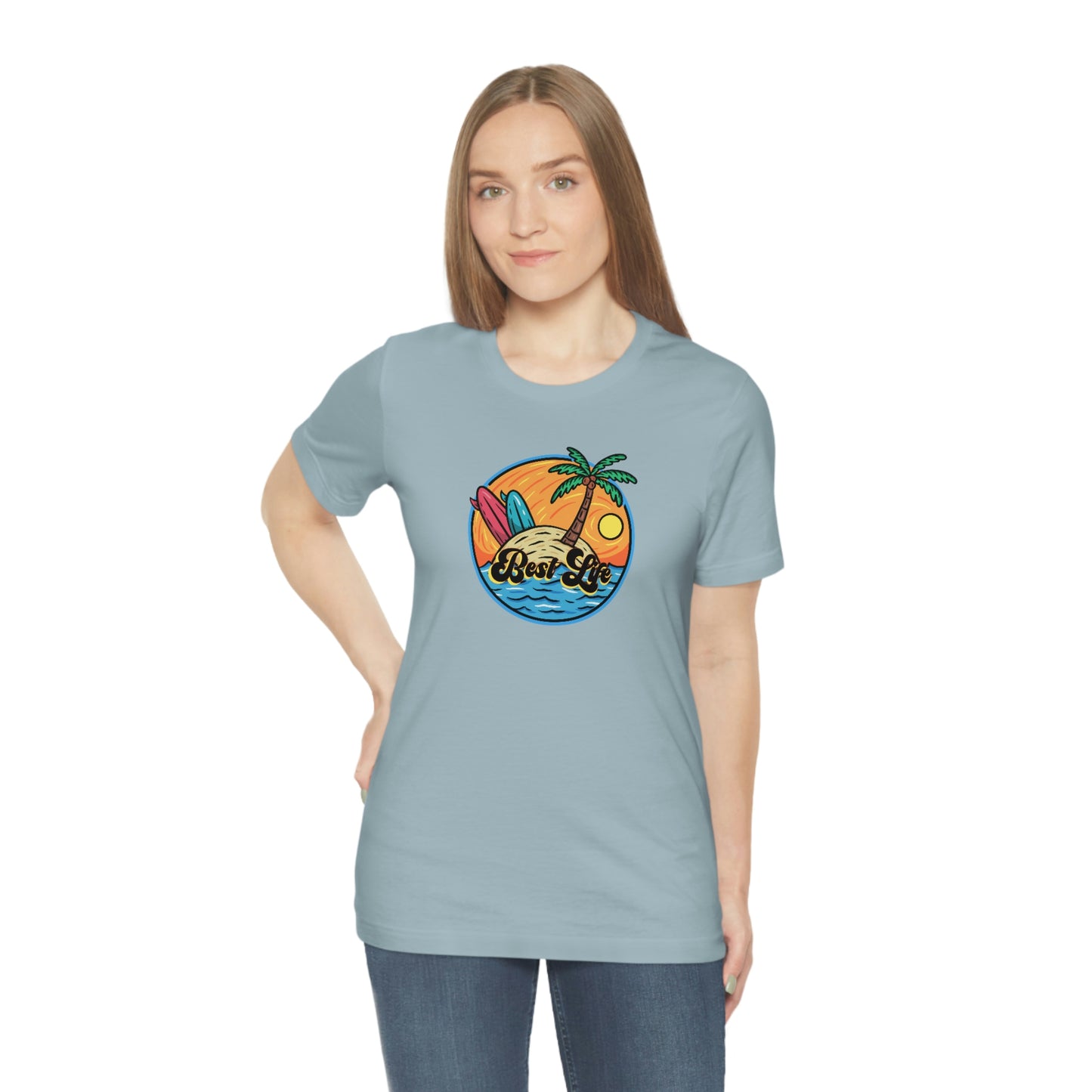 Best Life- Surfer Island Unisex Jersey Short Sleeve Tee