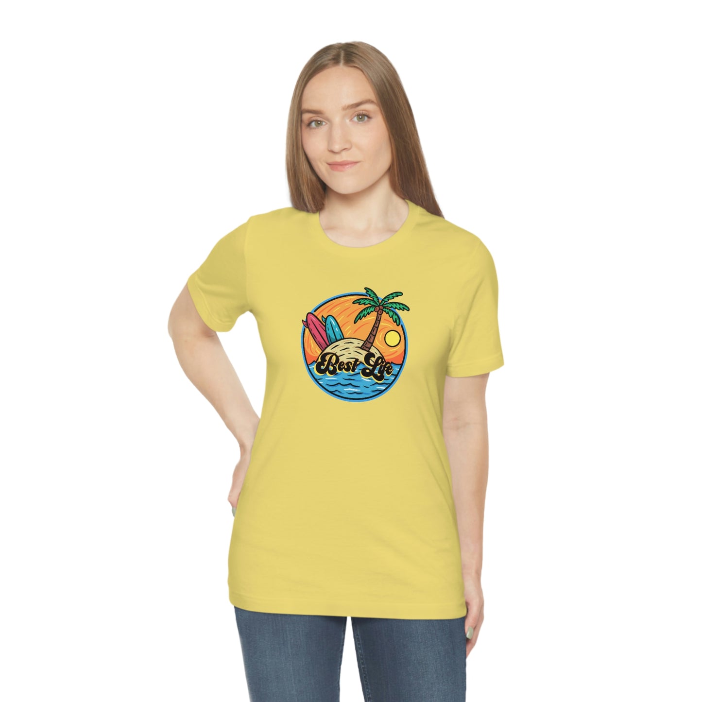 Best Life- Surfer Island Unisex Jersey Short Sleeve Tee