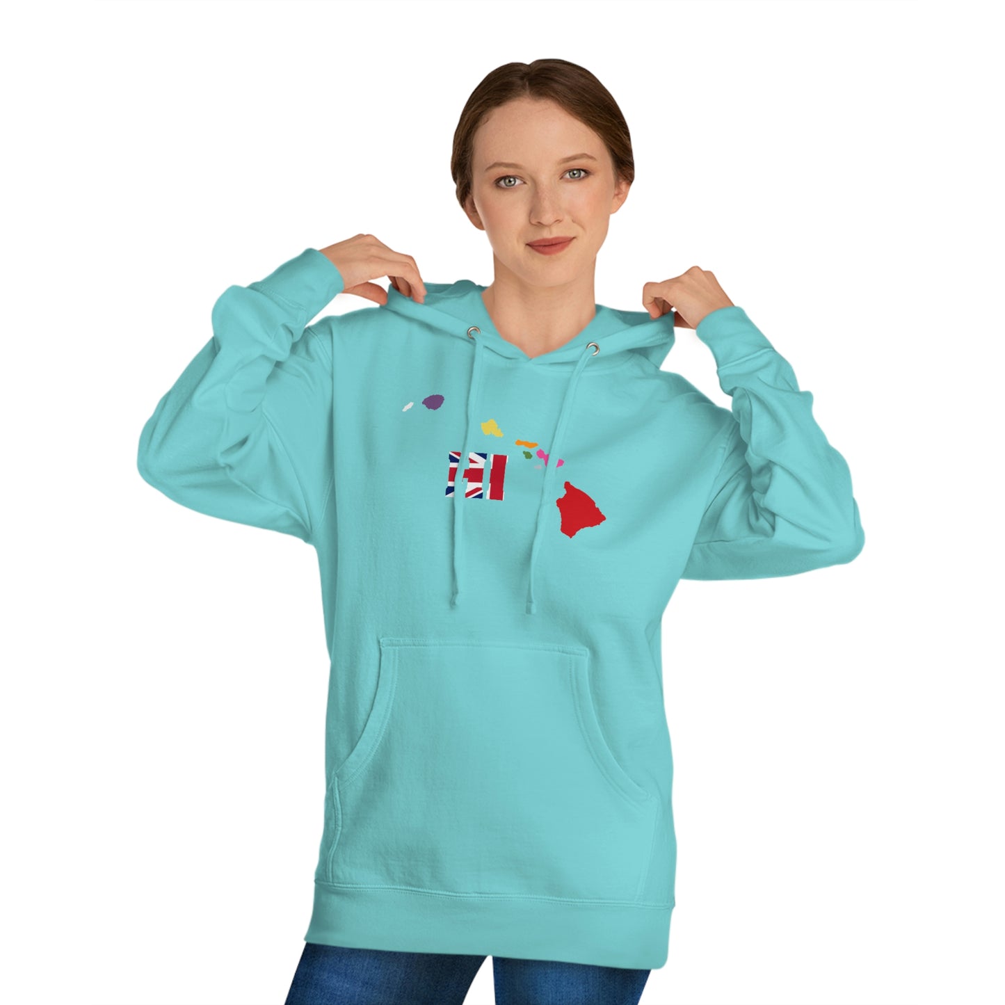 State Love-Hawaii Red/Blue Variation Unisex Hooded Sweatshirt