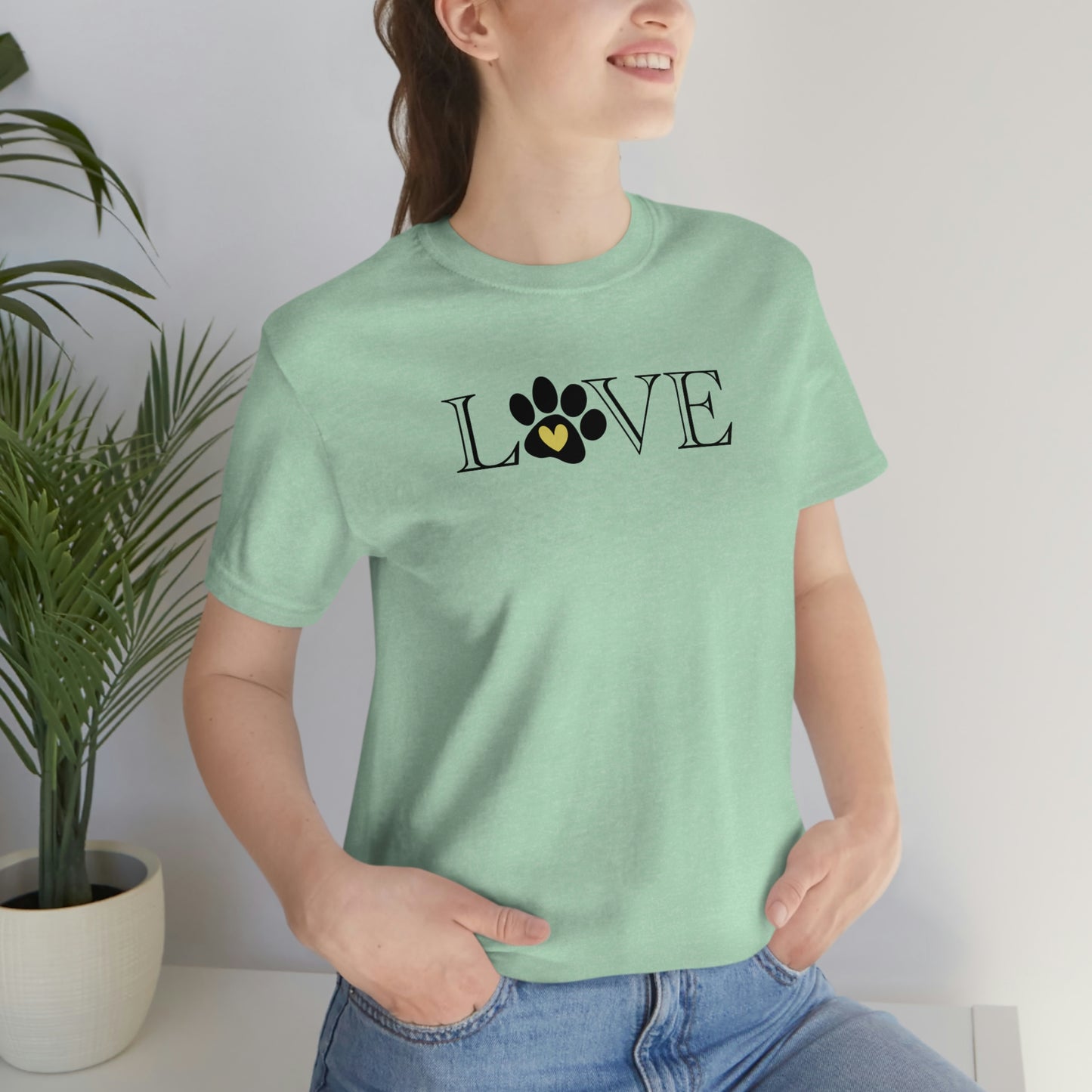 NWT Paw Print Yellow Unisex Jersey Short Sleeve Tee