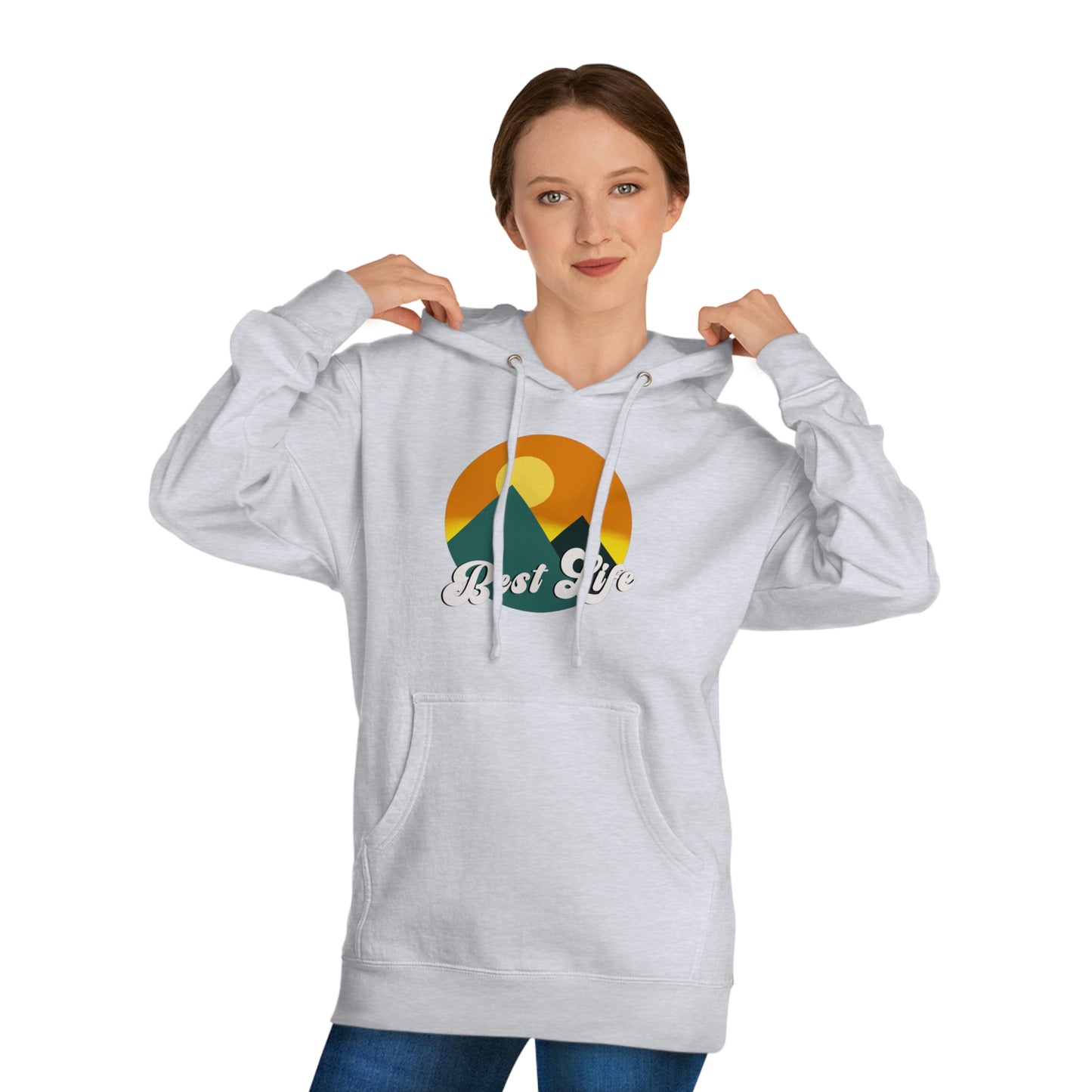 Best Life- Mountain Landscape Unisex Hooded Sweatshirt