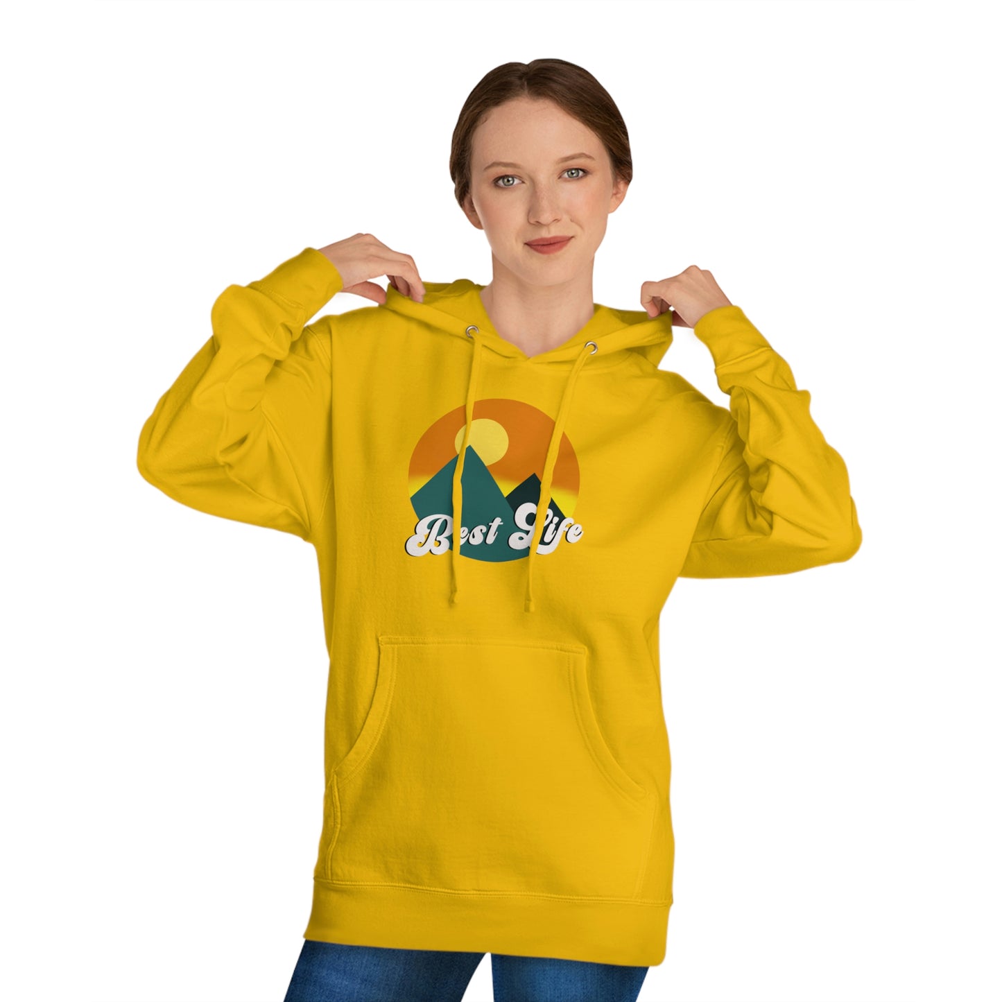 Best Life- Mountain Landscape Unisex Hooded Sweatshirt