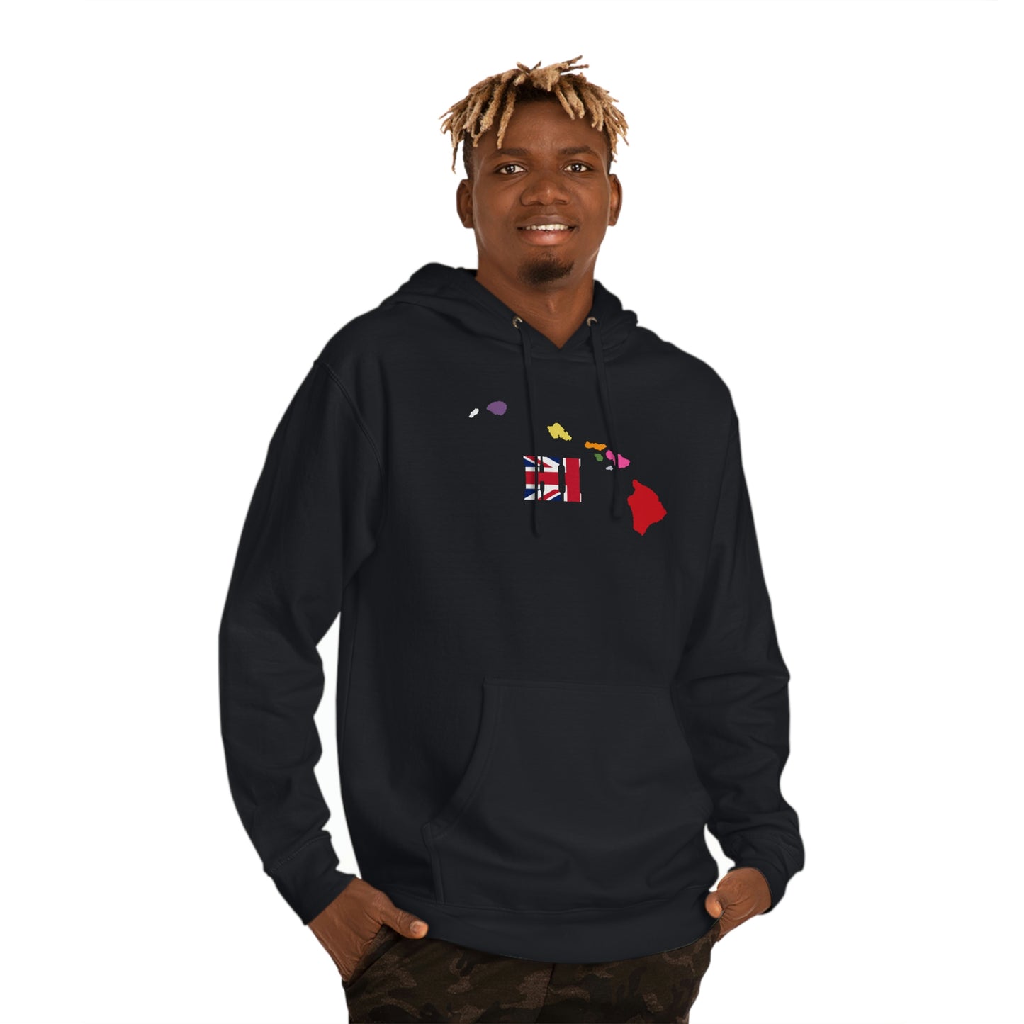 State Love-Hawaii Red/Blue Variation Unisex Hooded Sweatshirt