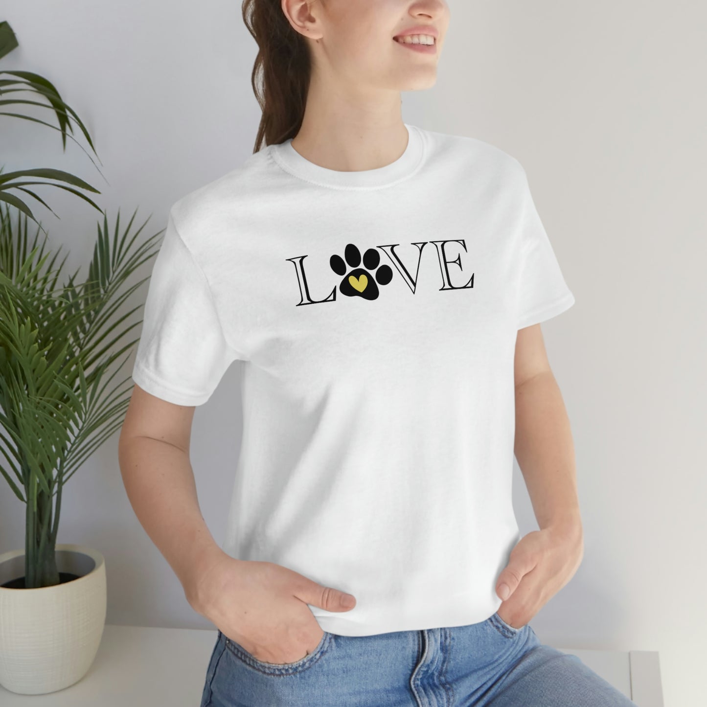 NWT Paw Print Yellow Unisex Jersey Short Sleeve Tee