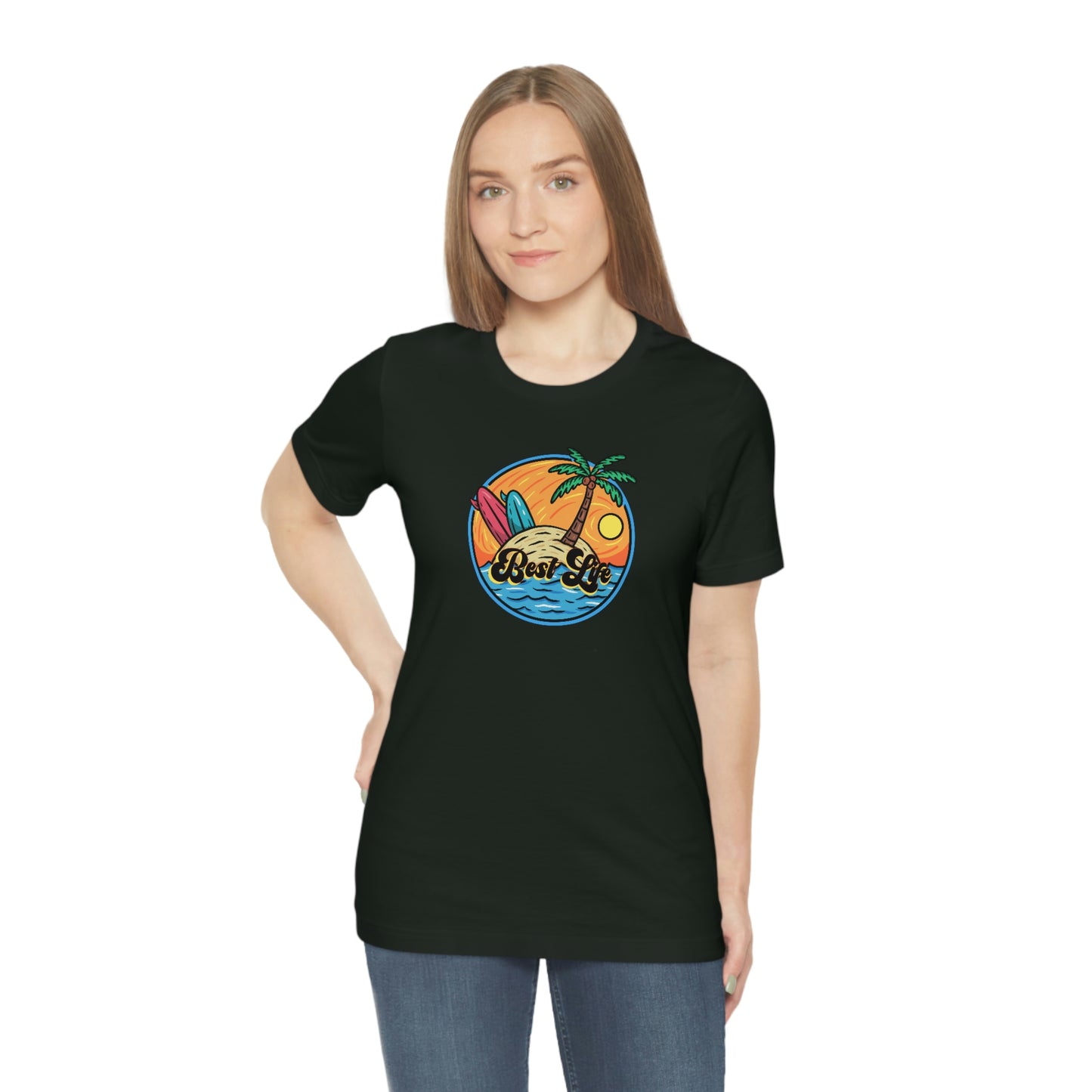 Best Life- Surfer Island Unisex Jersey Short Sleeve Tee