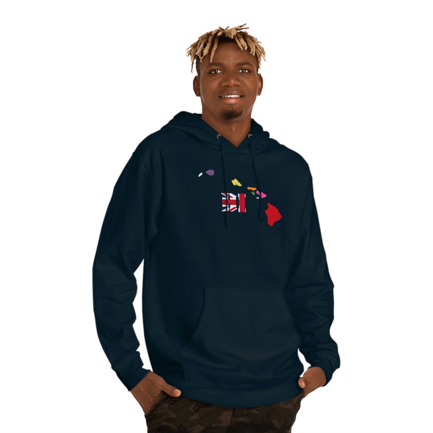 State Love-Hawaii Red/Blue Variation Unisex Hooded Sweatshirt