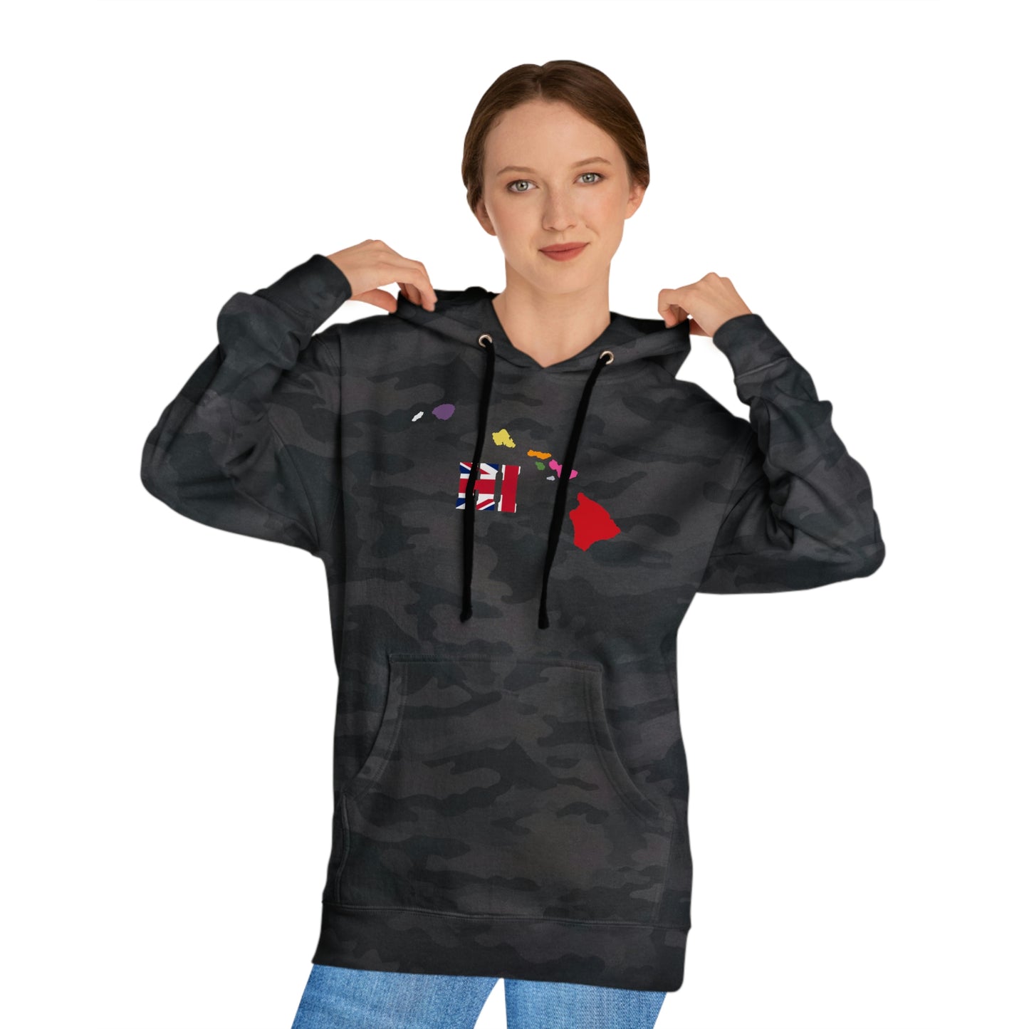 State Love-Hawaii Red/Blue Variation Unisex Hooded Sweatshirt