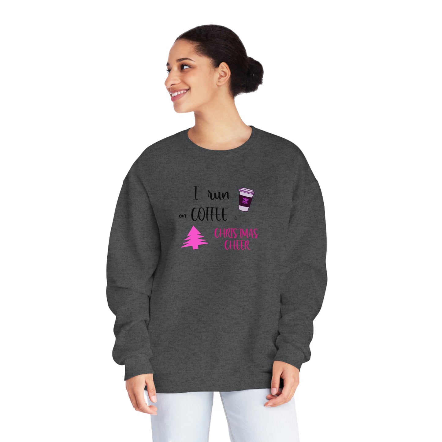 NWT- Run On Coffee Unisex NuBlend® Crewneck Sweatshirt