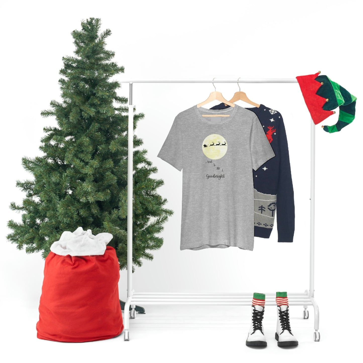 Holiday Santa Sleigh Unisex Jersey Short Sleeve Tee