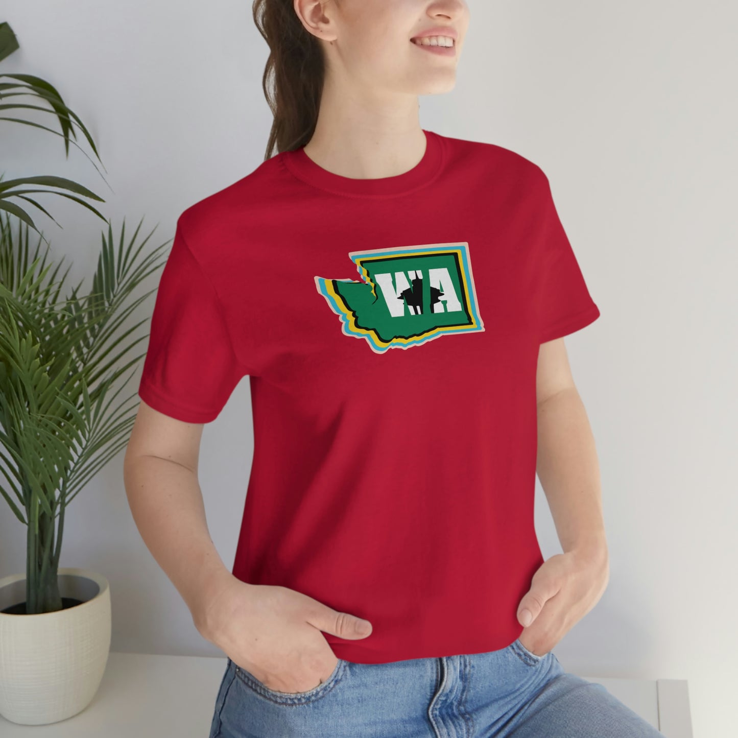 State Love- Washington Alternate Green SN Unisex Jersey Short Sleeve Tee