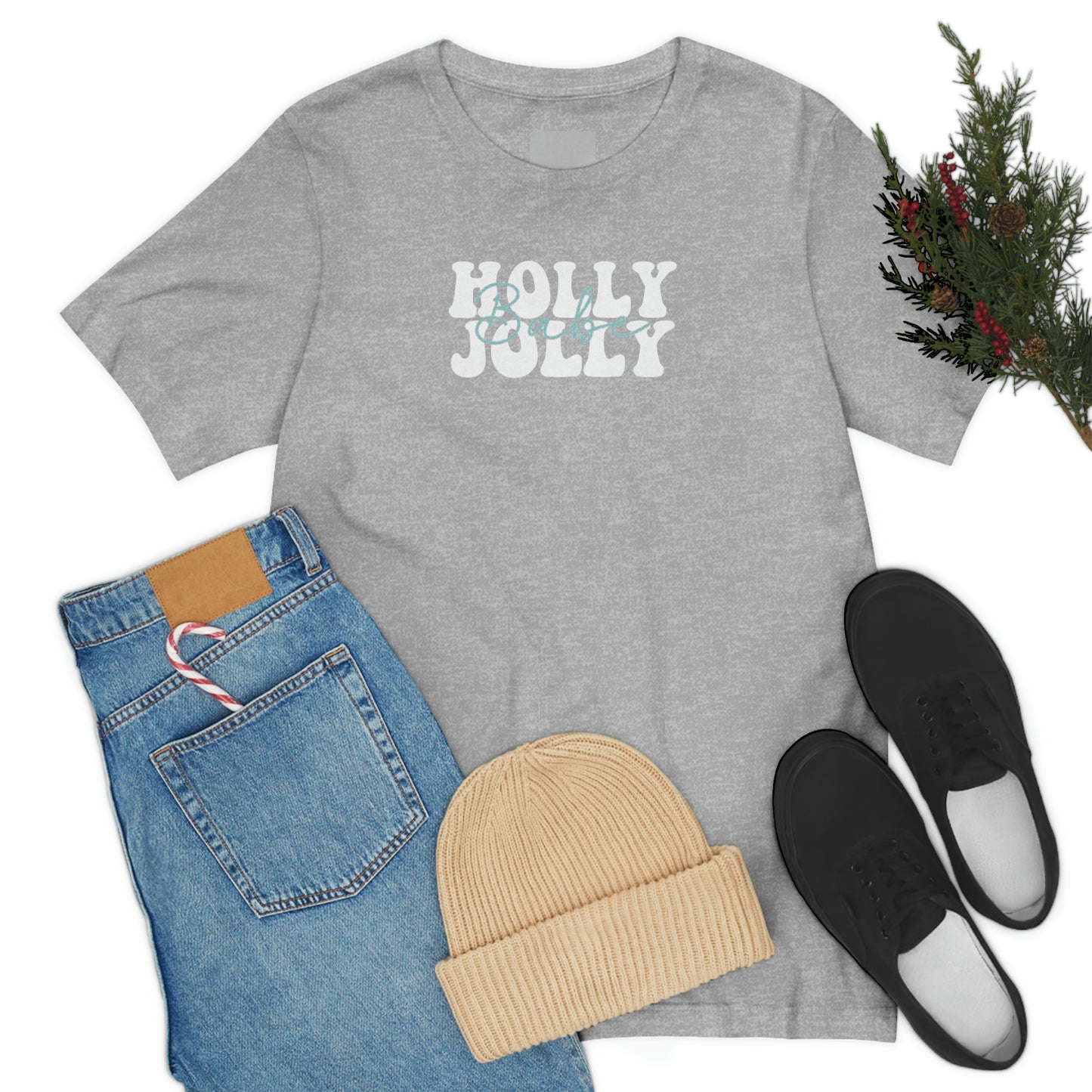 Holiday Holly Jolly Babe Unisex Jersey Short Sleeve Tee