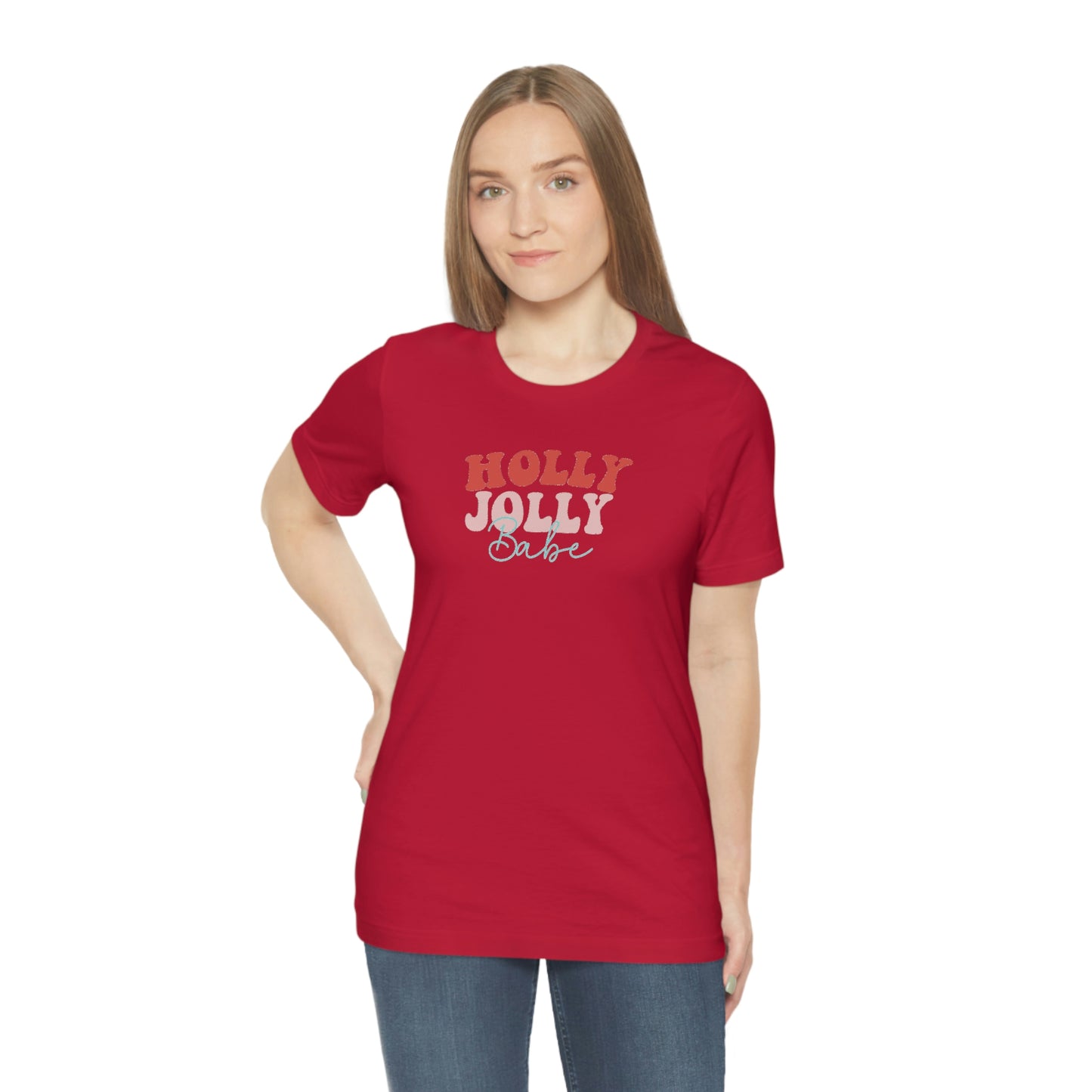 Holiday Holly Jolly Babe 1Unisex Jersey Short Sleeve Tee