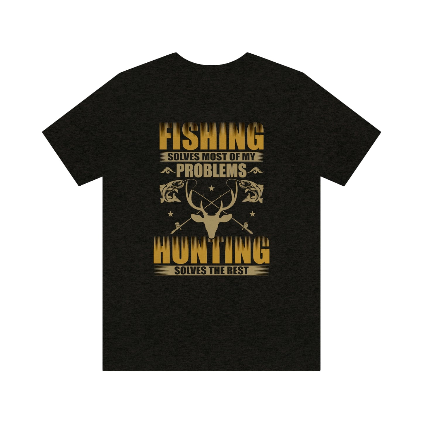 NWT- Fishing Solves Most Problems Unisex Jersey Short Sleeve Tee