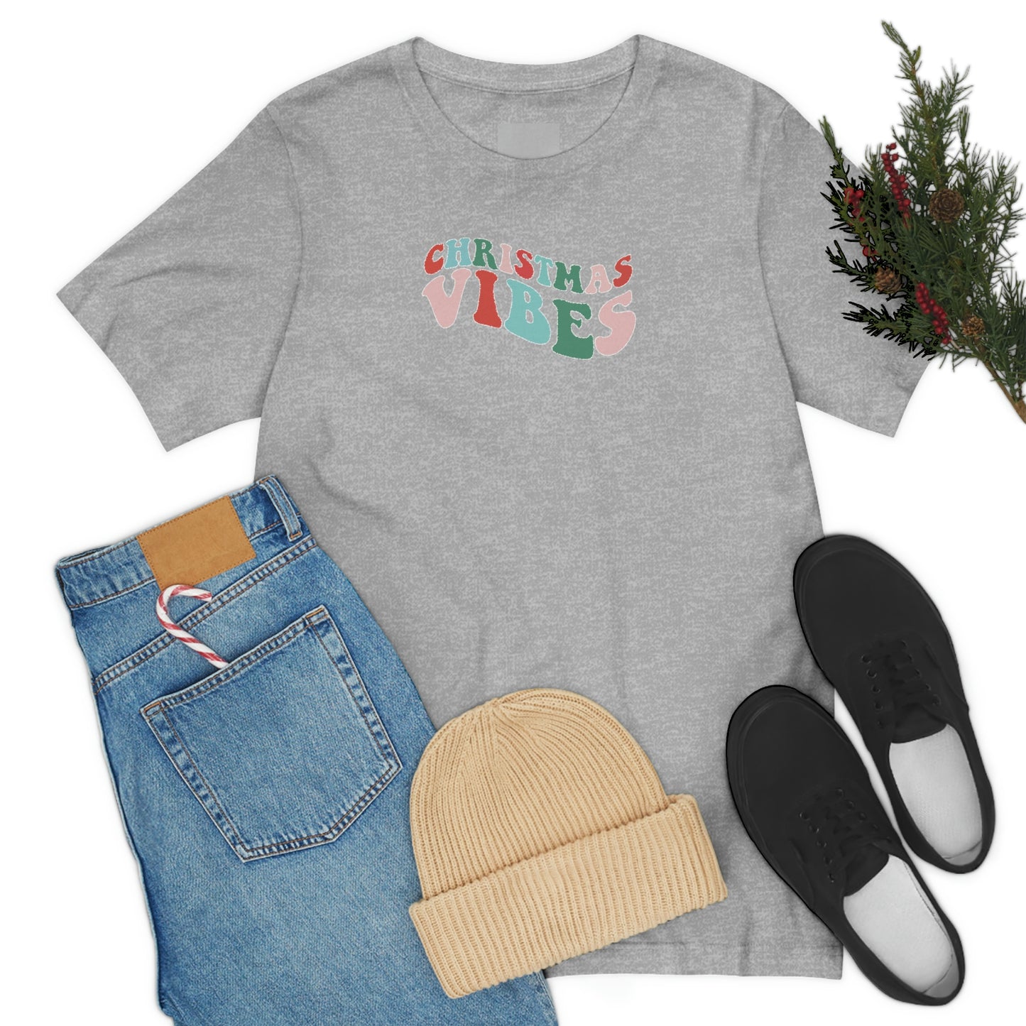 Holiday Christmas Vibes 1 Unisex Jersey Short Sleeve Tee