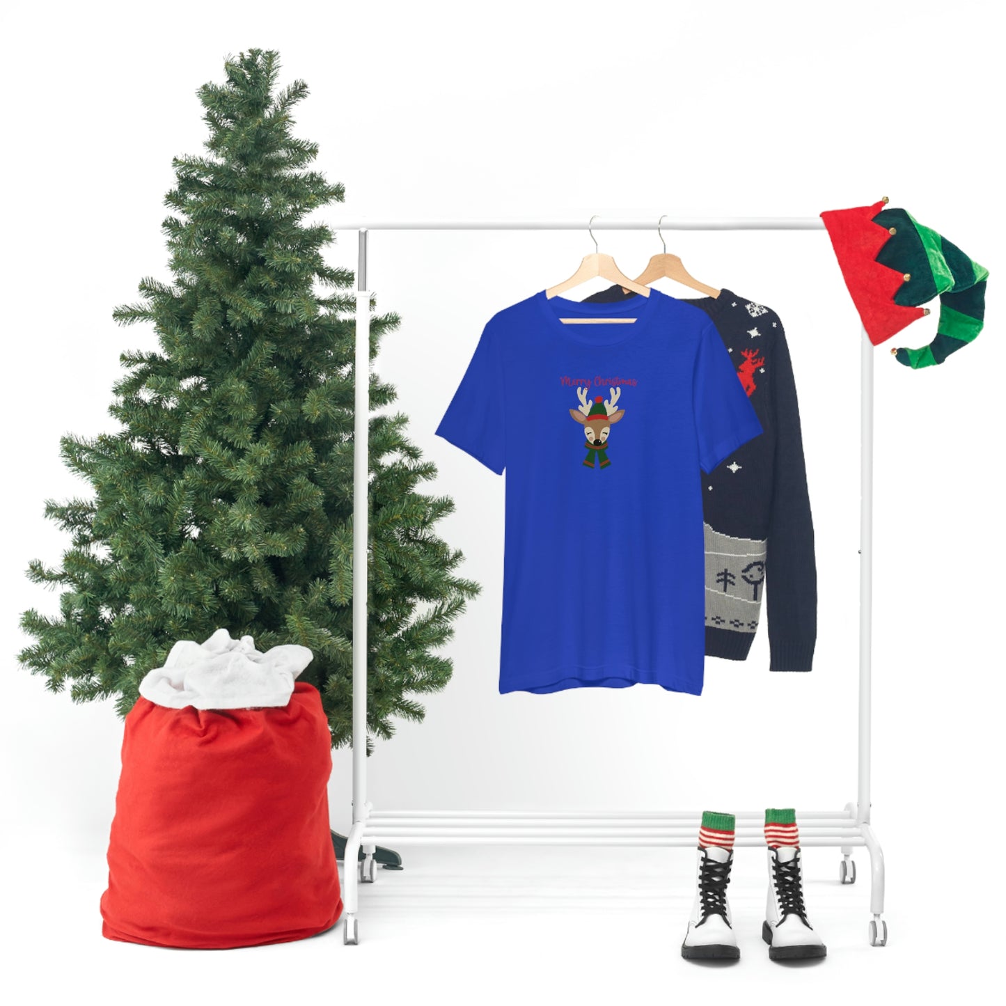 Holiday Reindeer 2 Unisex Jersey Short Sleeve Tee