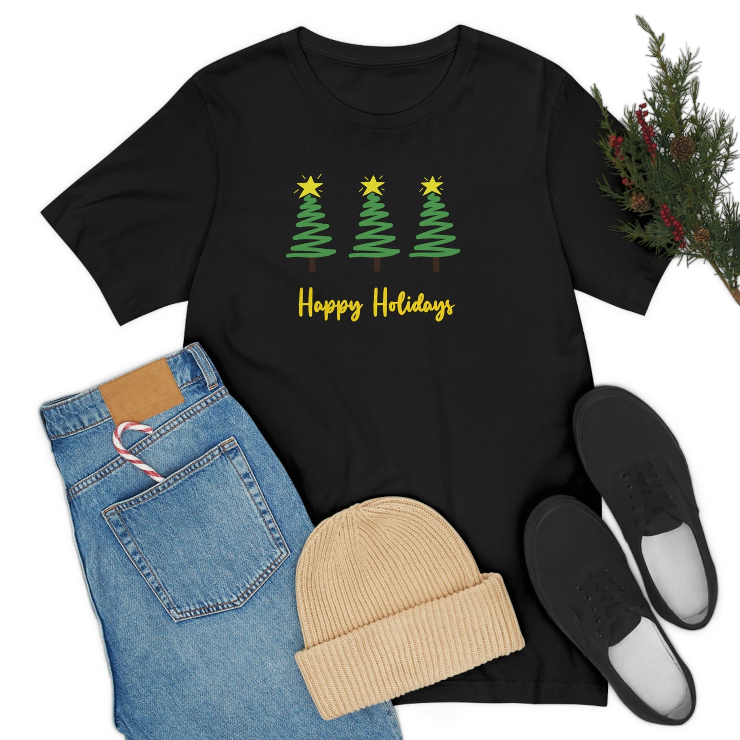 Holiday Happy Holidays Unisex Jersey Short Sleeve Tee