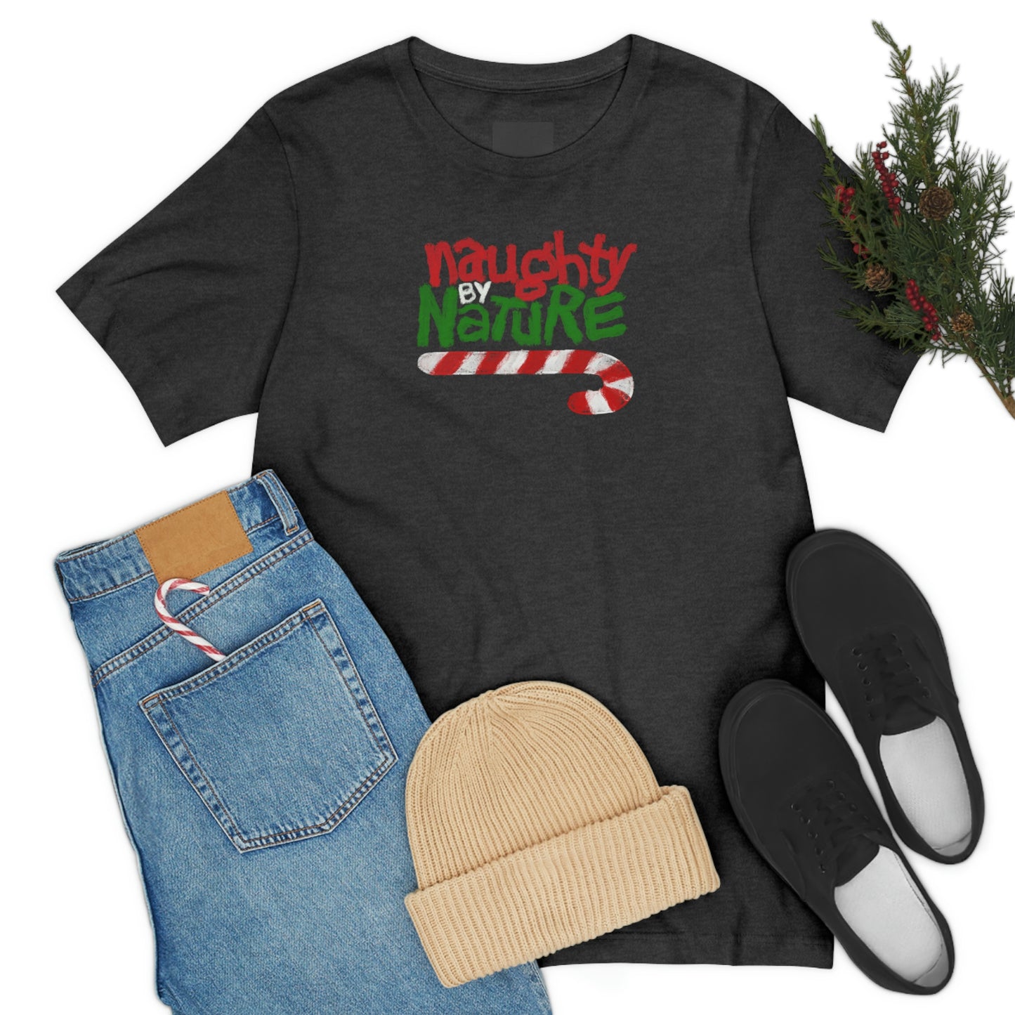 Holiday- Naughty by Nature Christmas Unisex Jersey Short Sleeve Tee