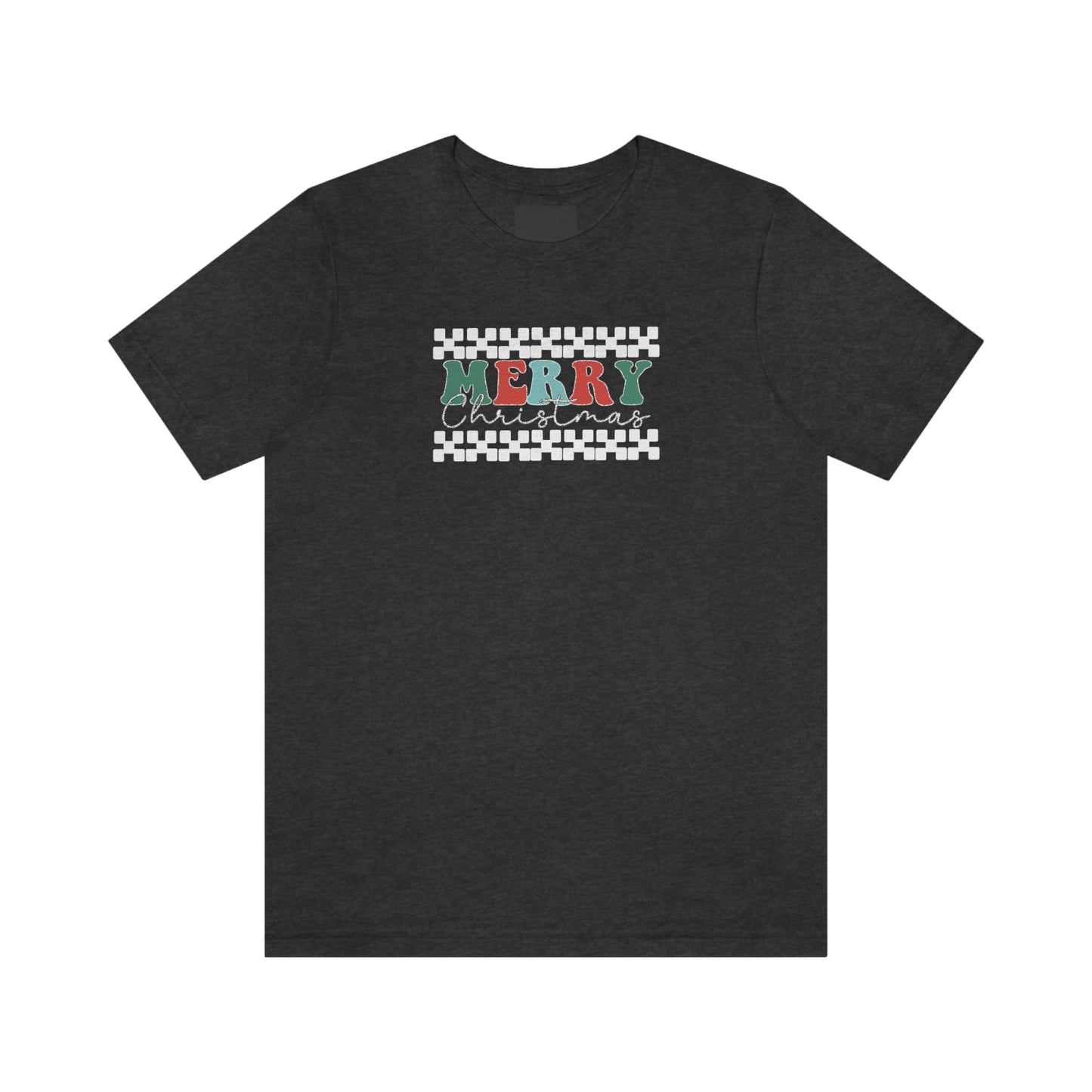 Holiday Retro Merry Christmas Unisex Jersey Short Sleeve Tee