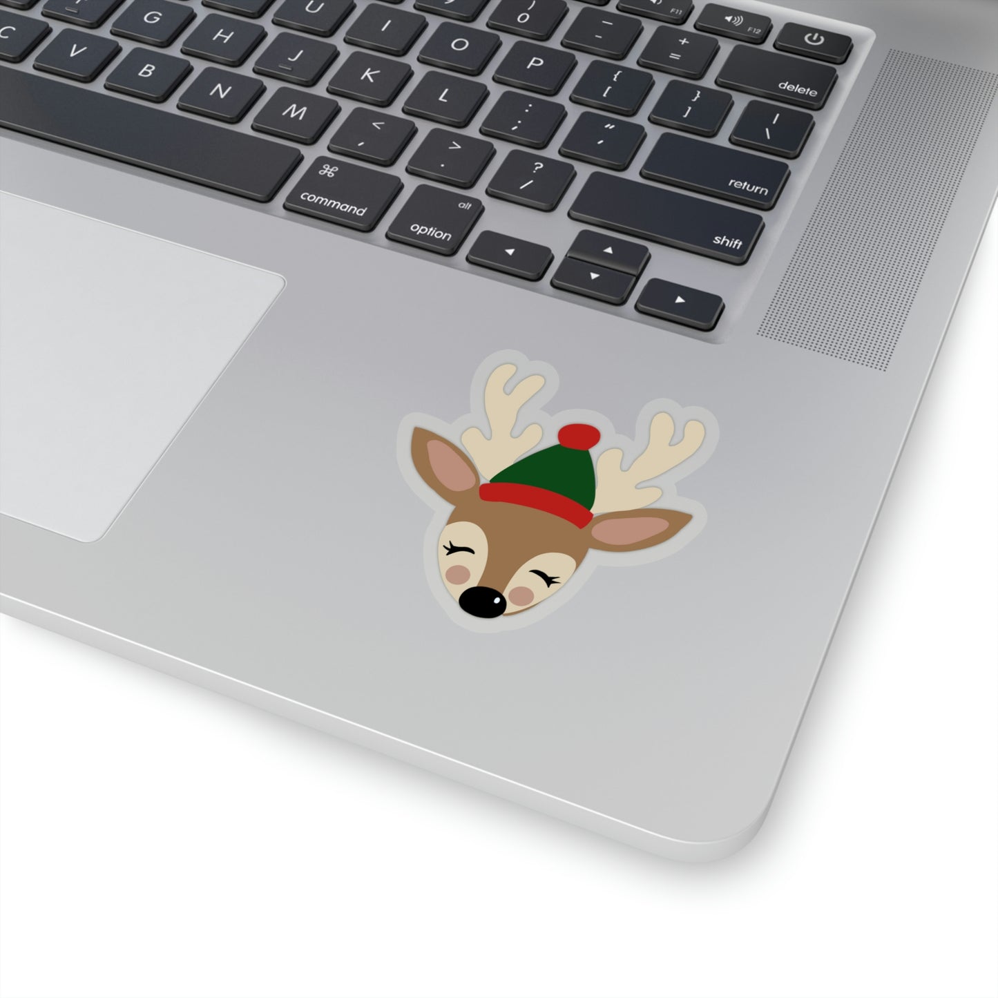 NWT- Reindeer Green Hat Kiss-Cut Stickers