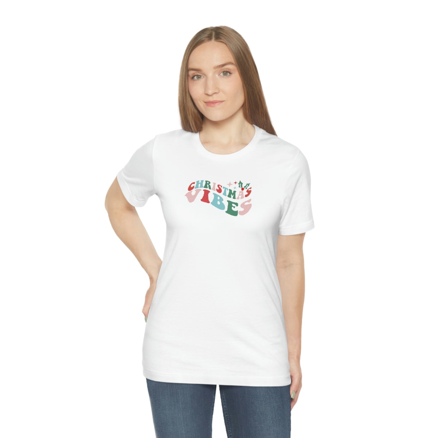 Holiday Christmas Vibes Unisex Jersey Short Sleeve Tee