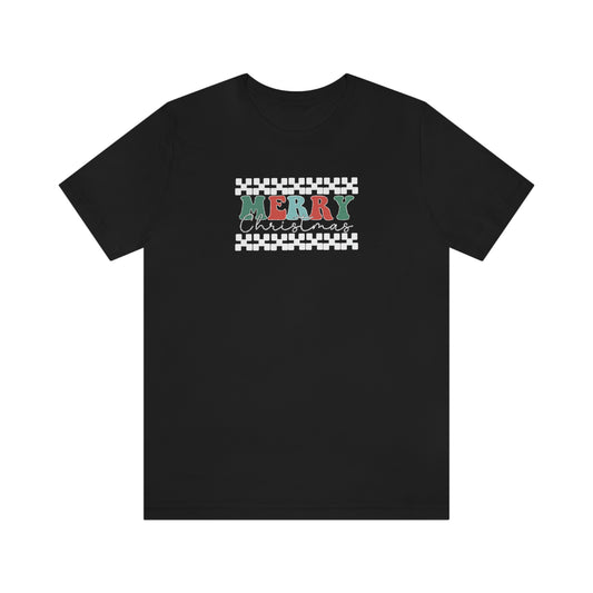 Holiday Retro Merry Christmas Unisex Jersey Short Sleeve Tee