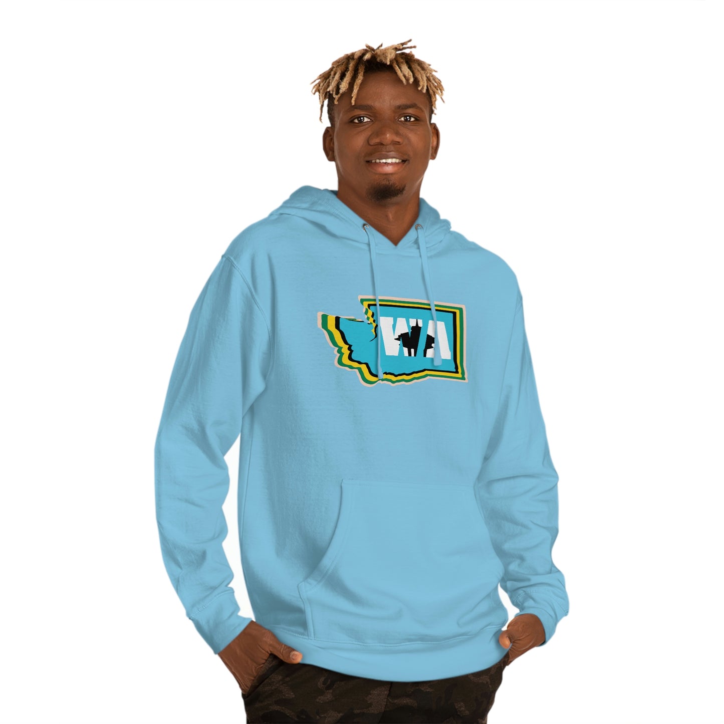 State Love-Washington Alternate Blue SN Unisex Hooded Sweatshirt