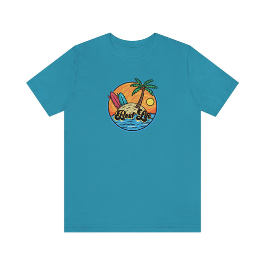 Best Life- Surfer Island Unisex Jersey Short Sleeve Tee