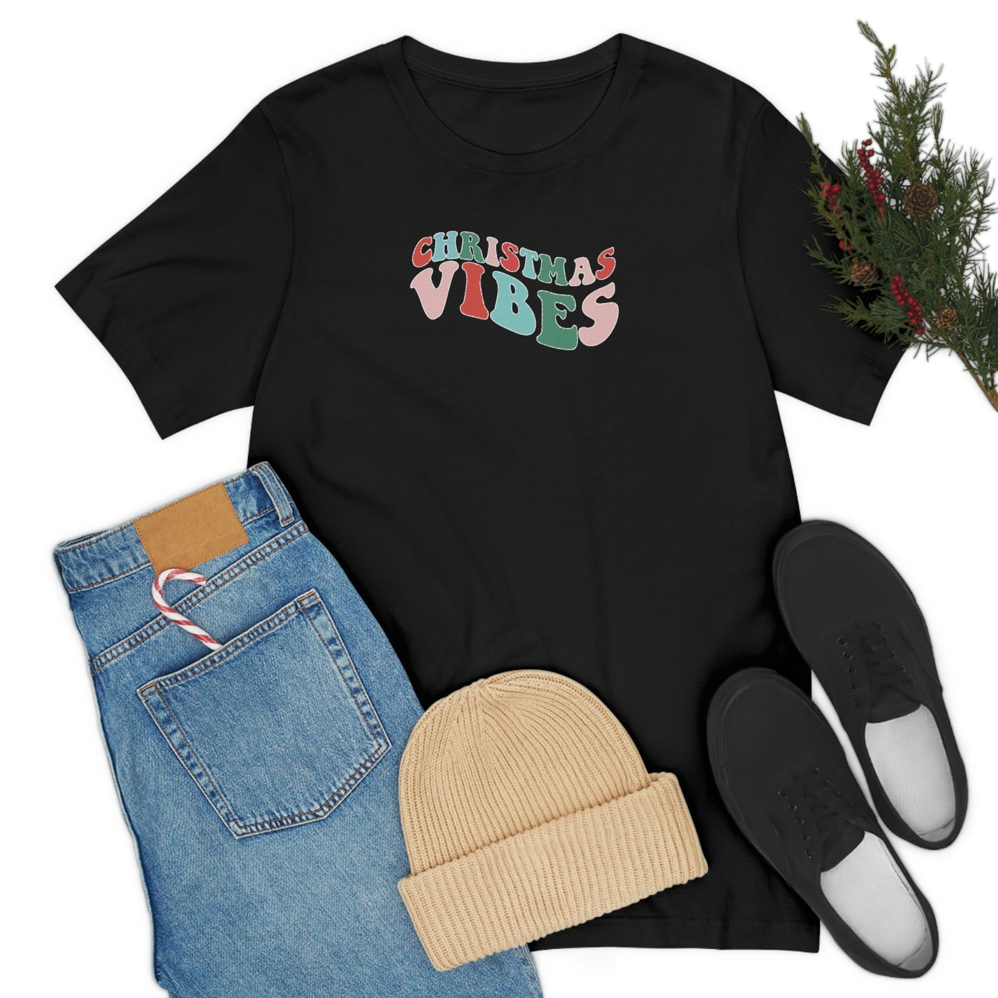 Holiday Christmas Vibes 1 Unisex Jersey Short Sleeve Tee