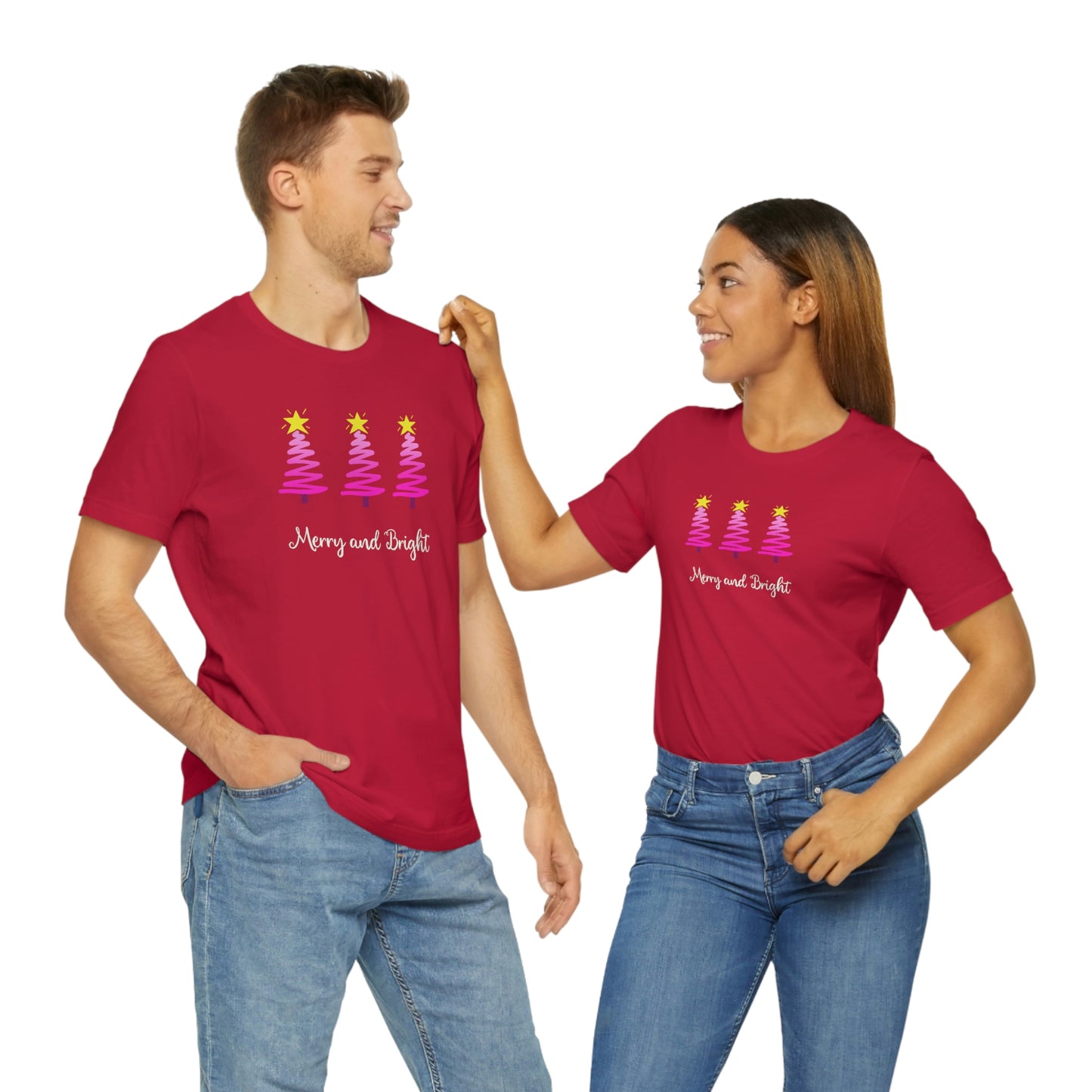 Holiday Merry and Bright Unisex Jersey Short Sleeve Tee