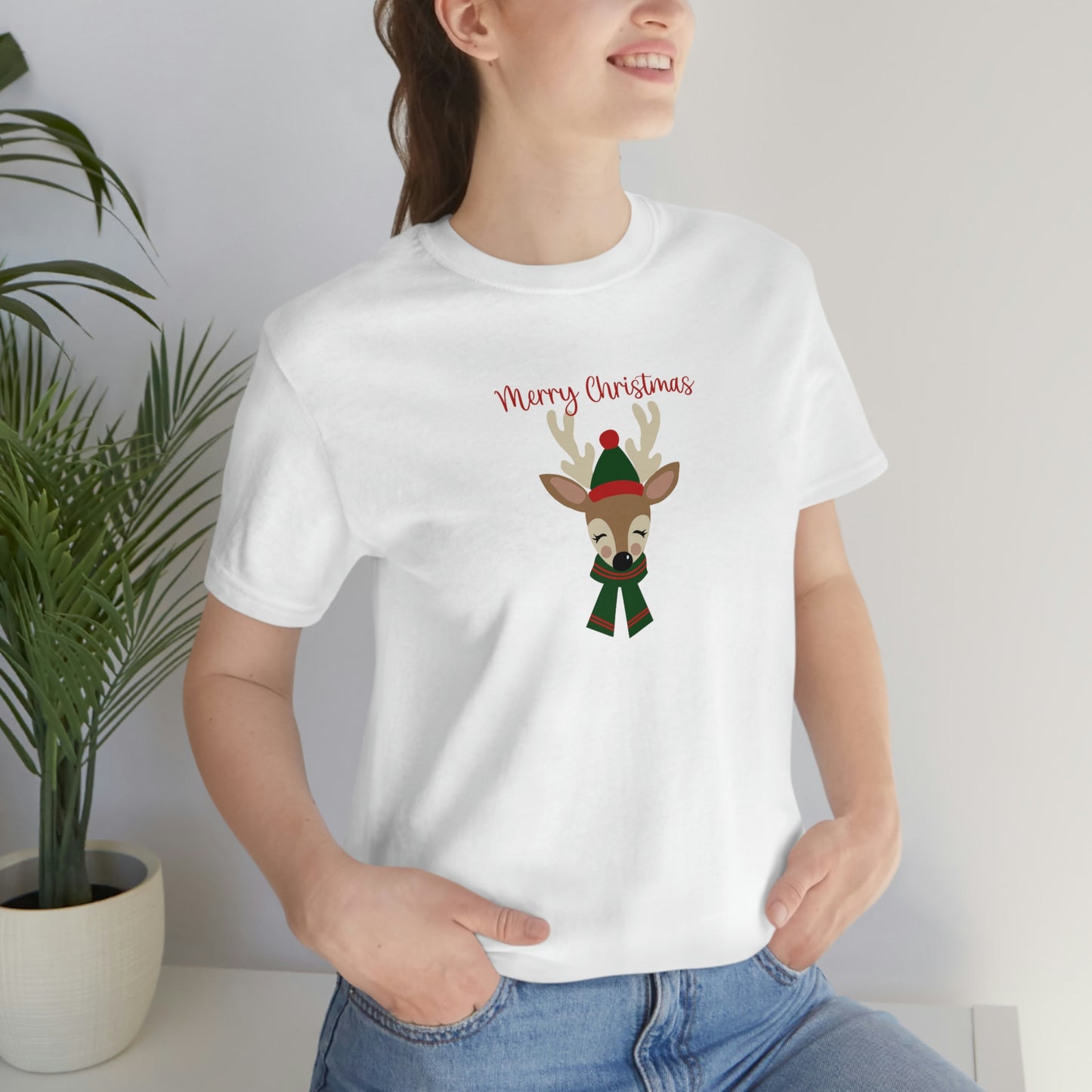 Holiday Reindeer 2 Unisex Jersey Short Sleeve Tee