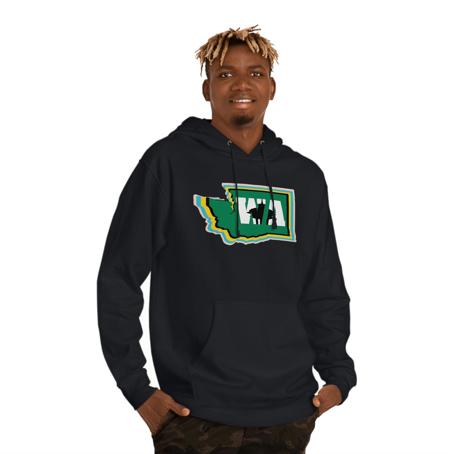 State Love- Washington Alternate Green SN Unisex Hooded Sweatshirt