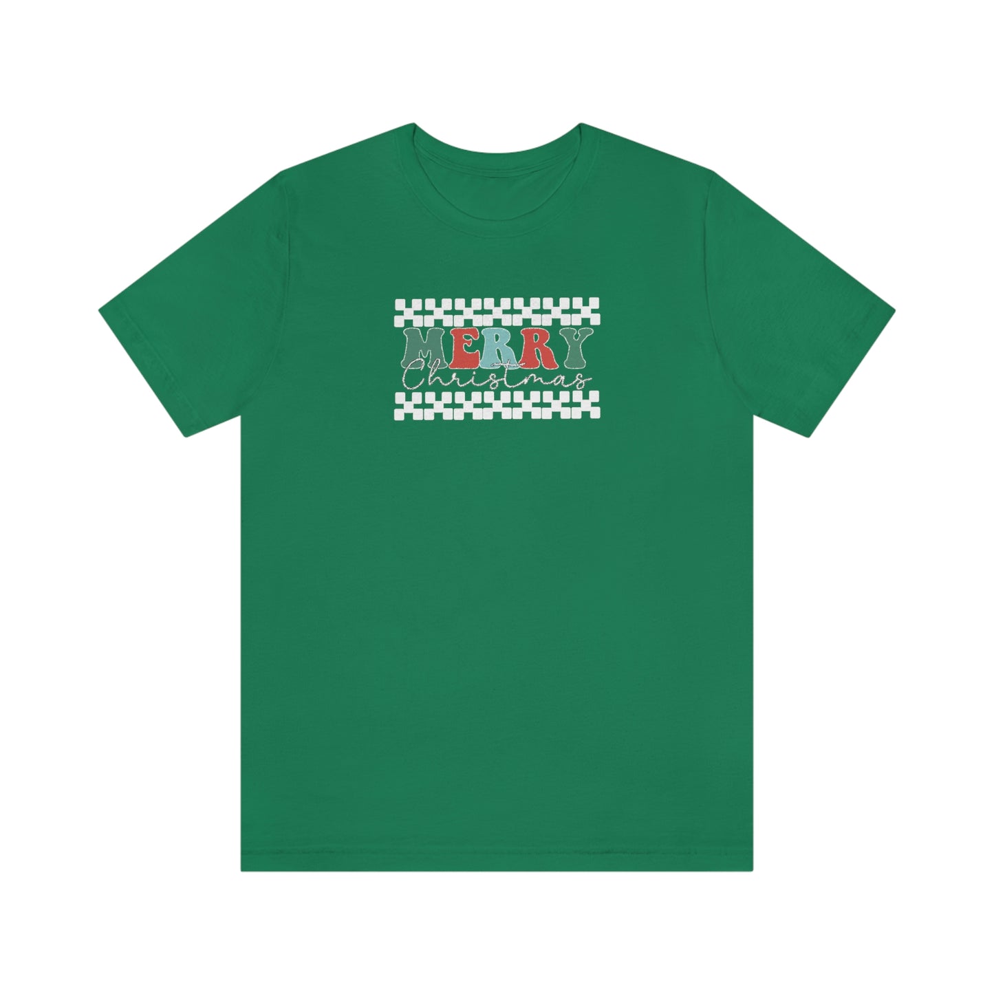 Holiday Retro Merry Christmas Unisex Jersey Short Sleeve Tee