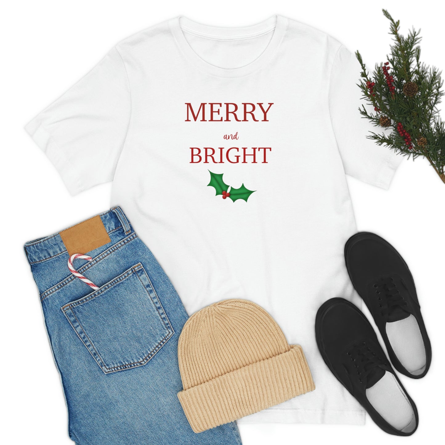 Holiday Merry Unisex Jersey Short Sleeve Tee