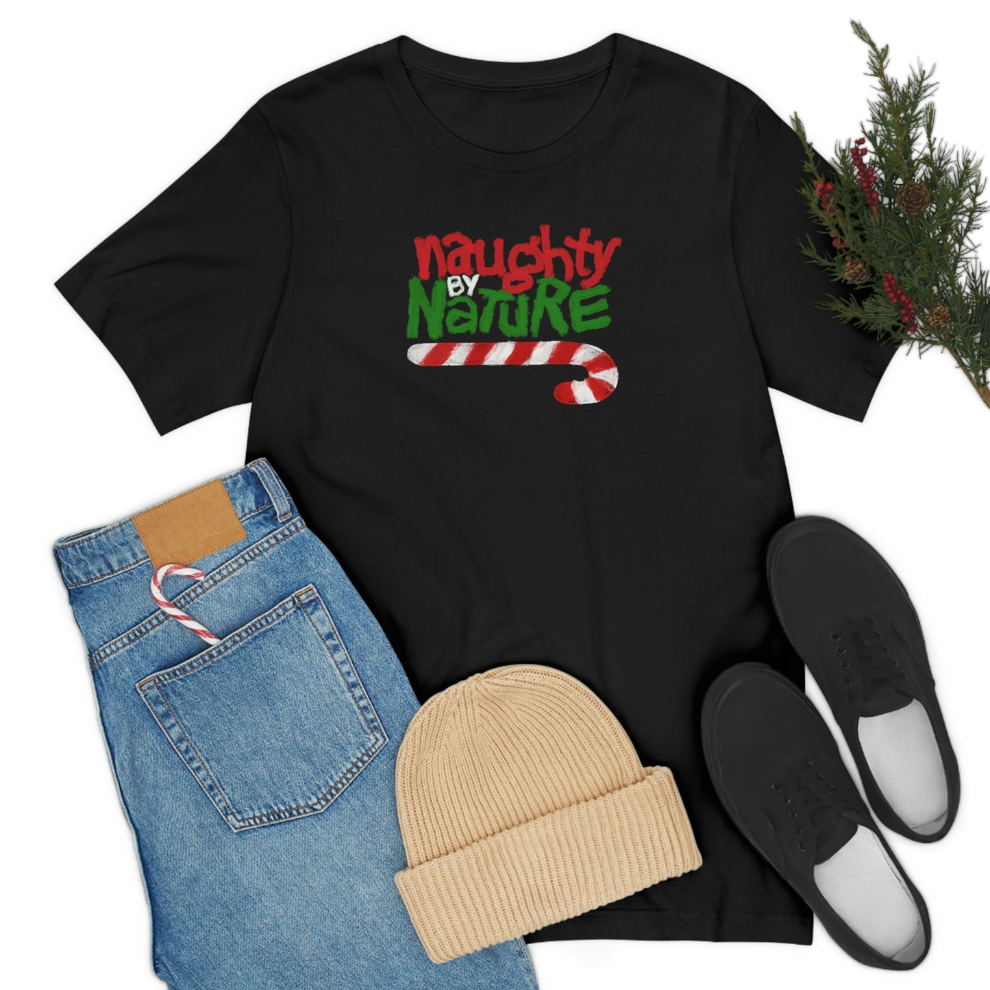 Holiday- Naughty by Nature Christmas Unisex Jersey Short Sleeve Tee