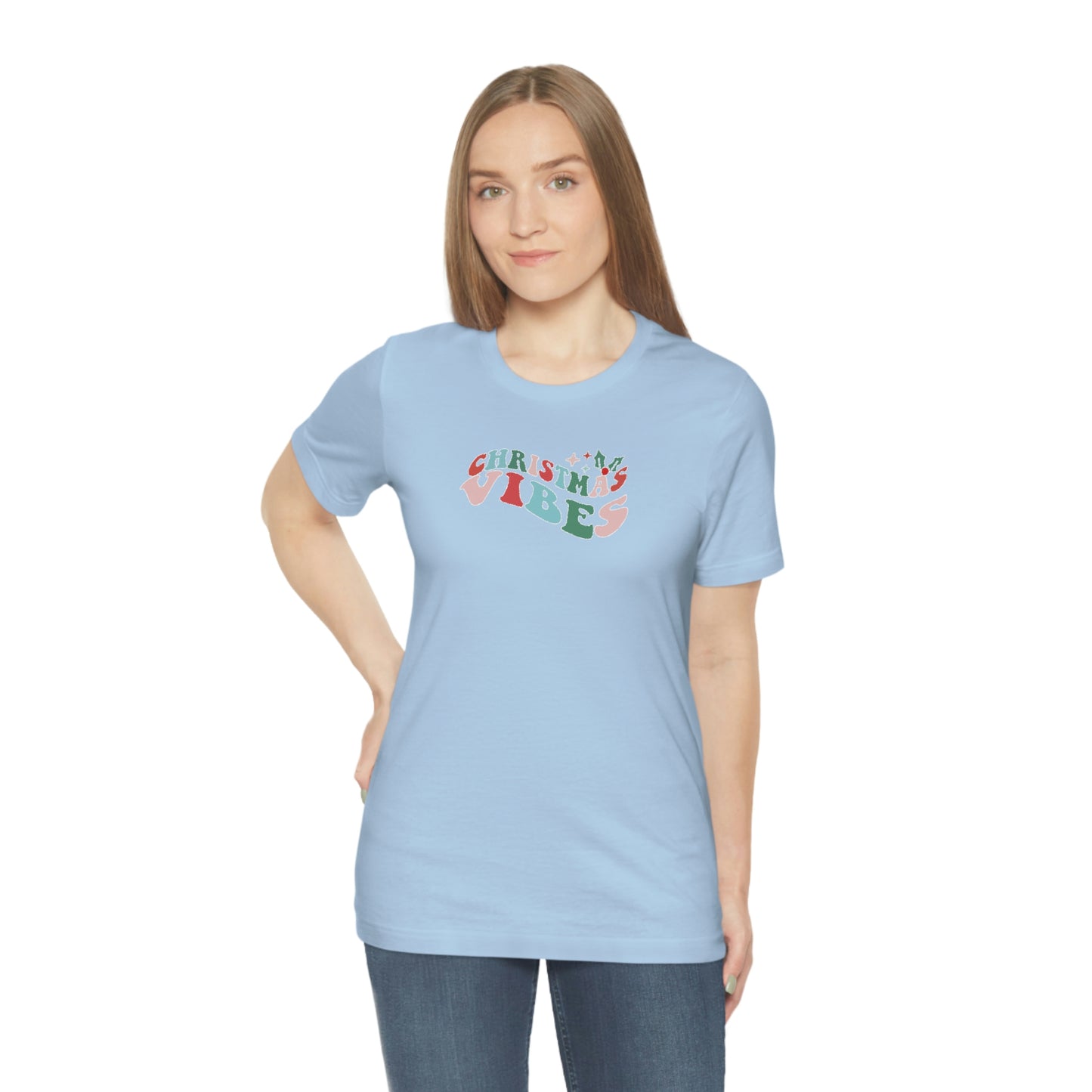 Holiday Christmas Vibes Unisex Jersey Short Sleeve Tee