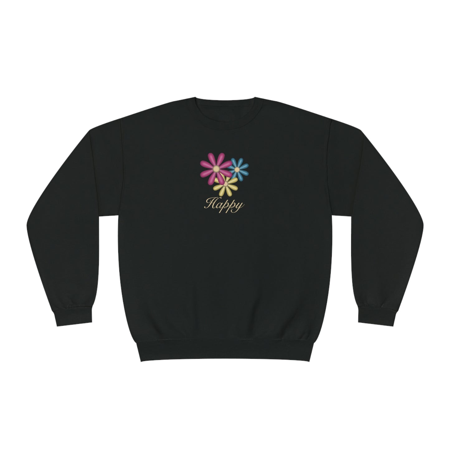 NWT- Happy Flowers Unisex NuBlend® Crewneck Sweatshirt