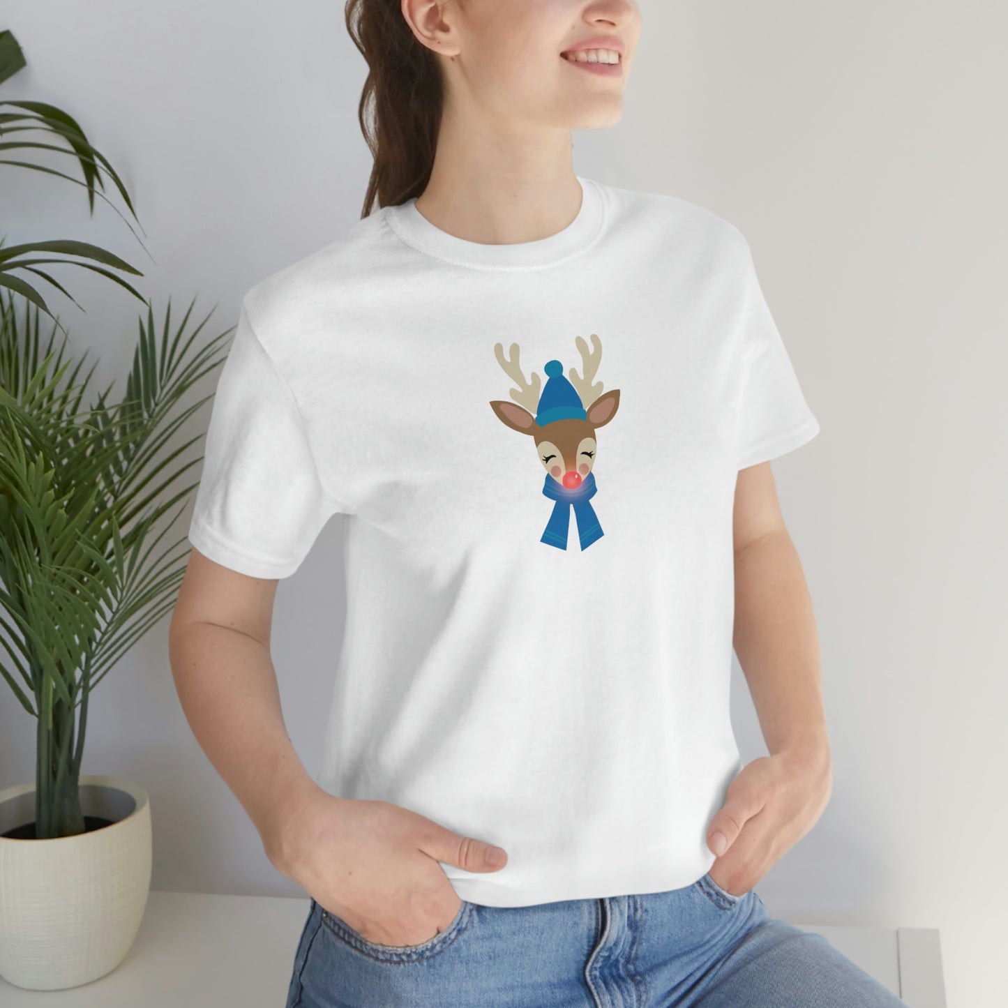 Holiday Reindeer 1 Unisex Jersey Short Sleeve Tee