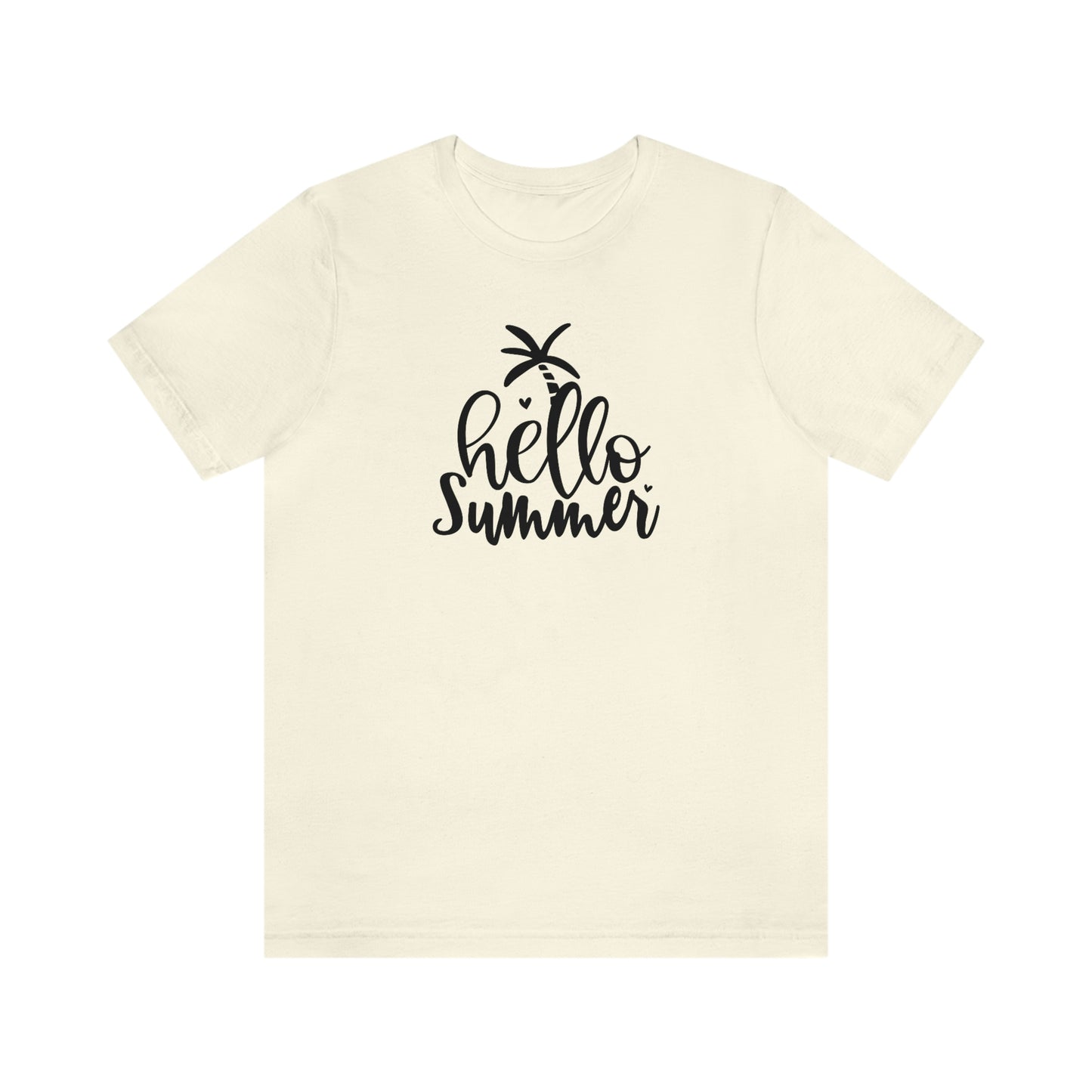 NWT- Hello Summer in Black Letters Unisex Jersey Short Sleeve Tee