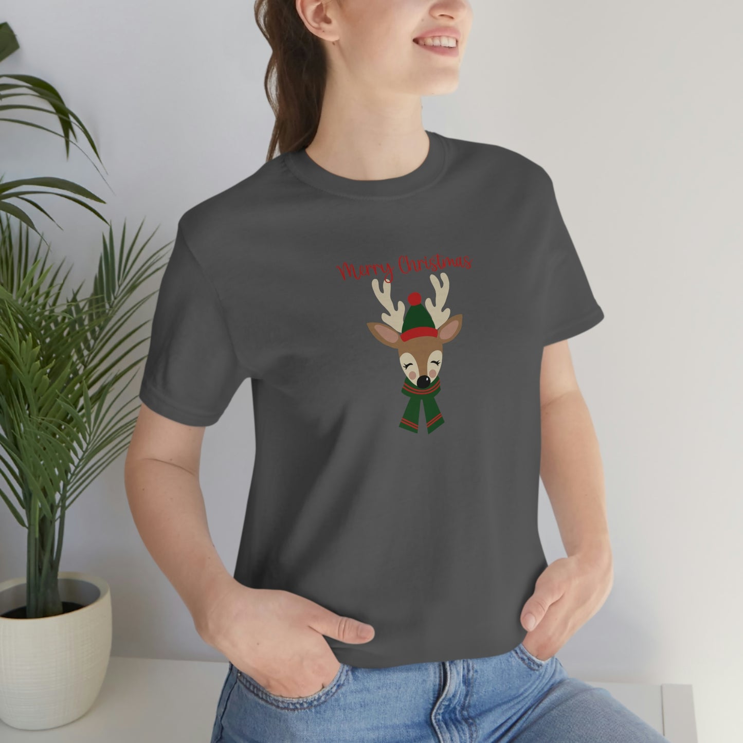 Holiday Reindeer 2 Unisex Jersey Short Sleeve Tee