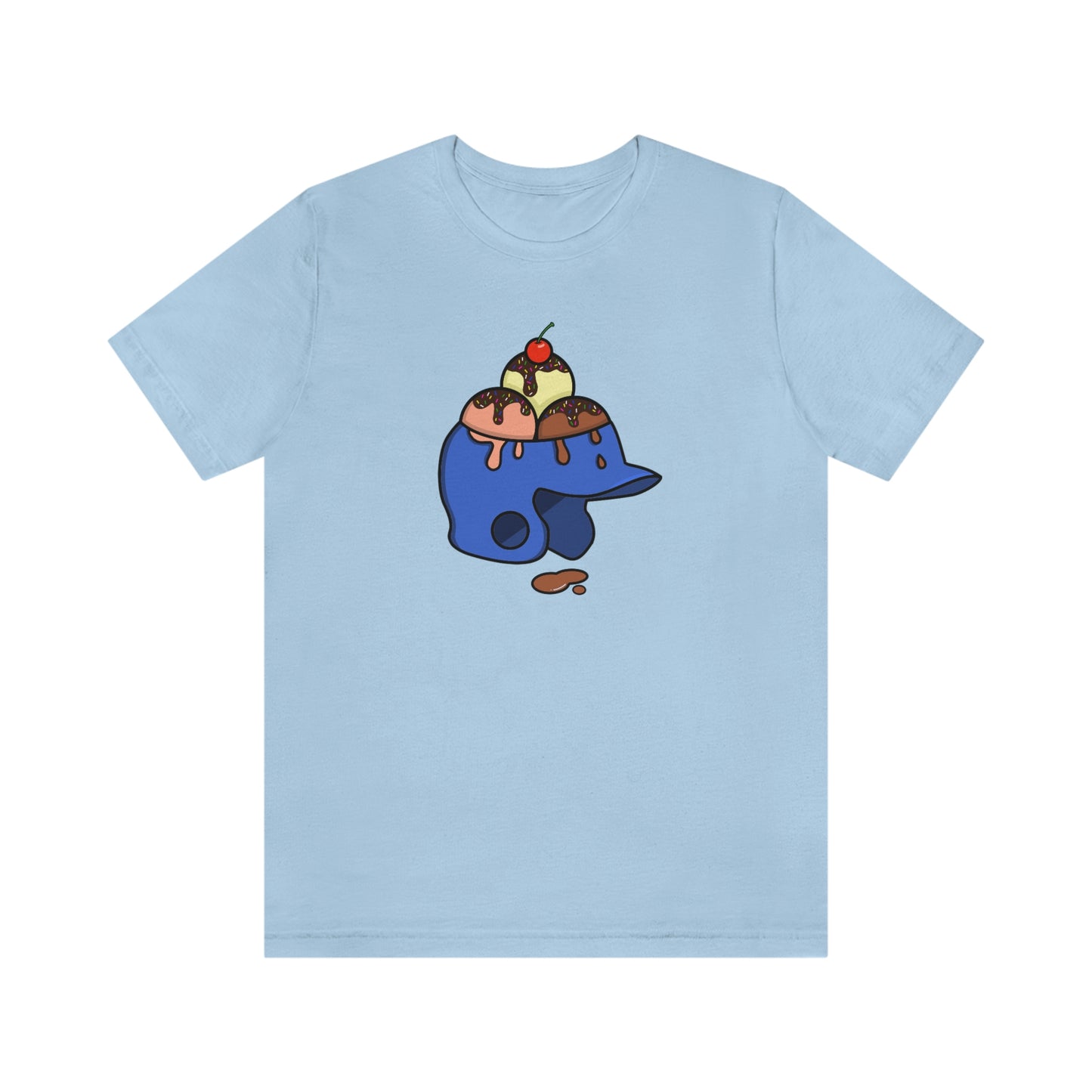 NWT Sundae Helmet Blue Unisex Jersey Short Sleeve Tee