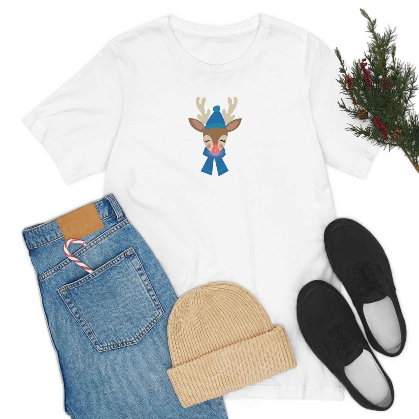 Holiday Reindeer 1 Unisex Jersey Short Sleeve Tee