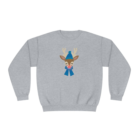 NWT- Reindeer Blue Unisex NuBlend® Crewneck Sweatshirt