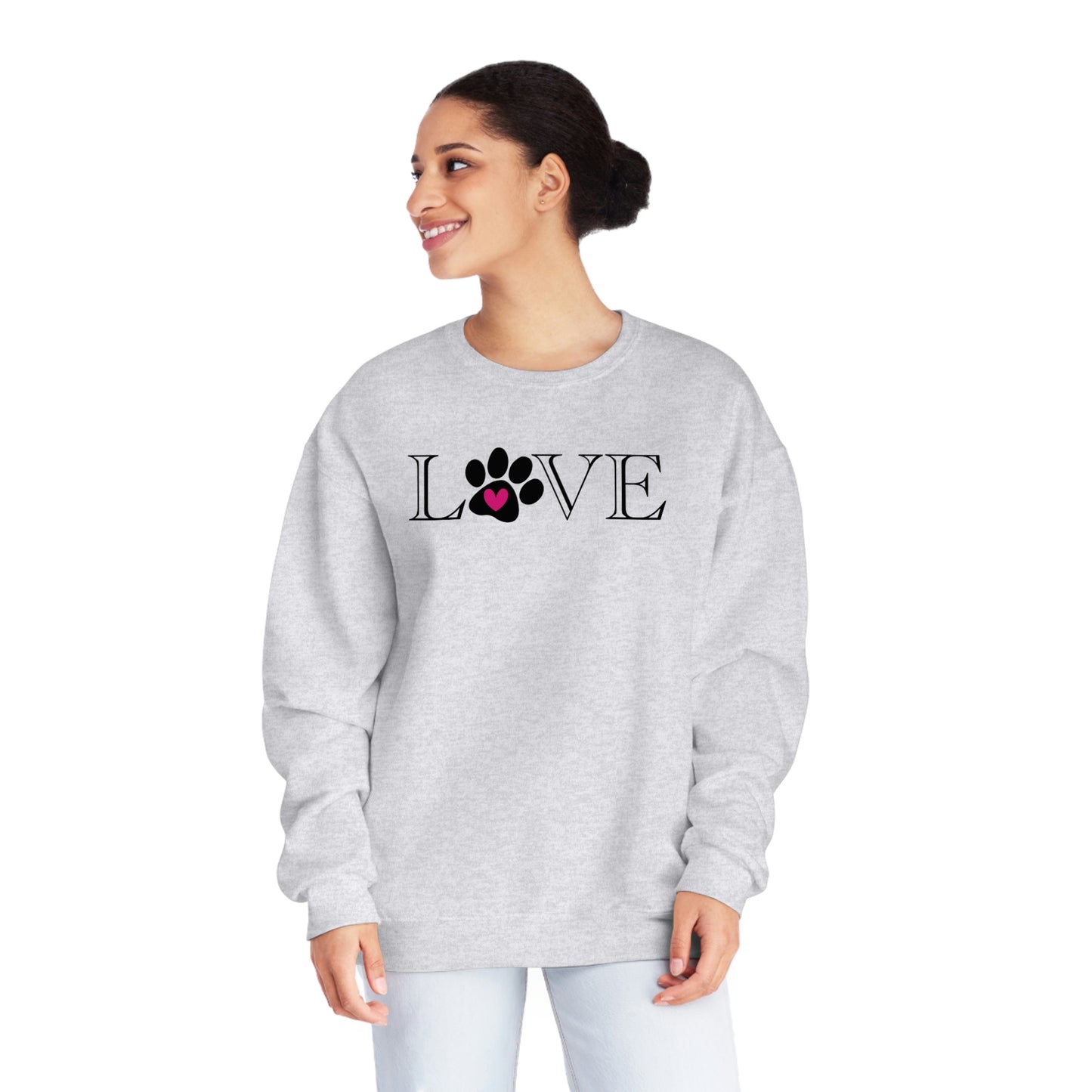 NWT- Puppy Love Pink Unisex NuBlend® Crewneck Sweatshirt