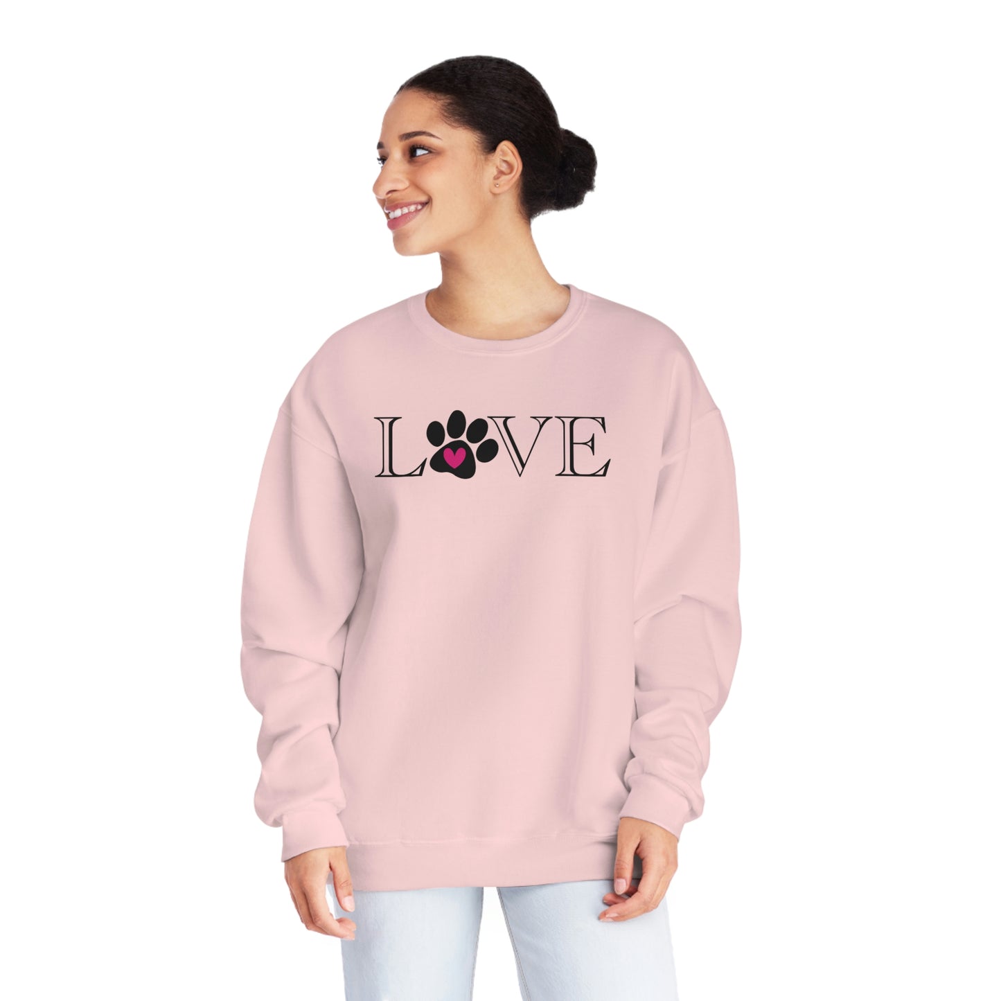 NWT- Puppy Love Pink Unisex NuBlend® Crewneck Sweatshirt