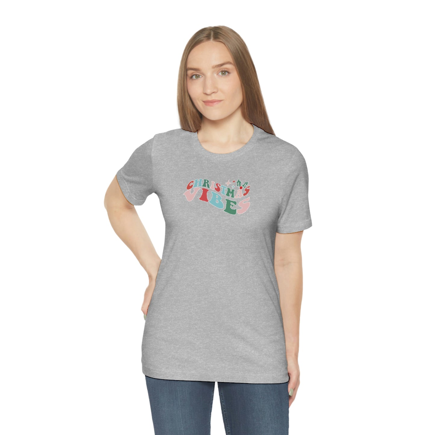 Holiday Christmas Vibes Unisex Jersey Short Sleeve Tee