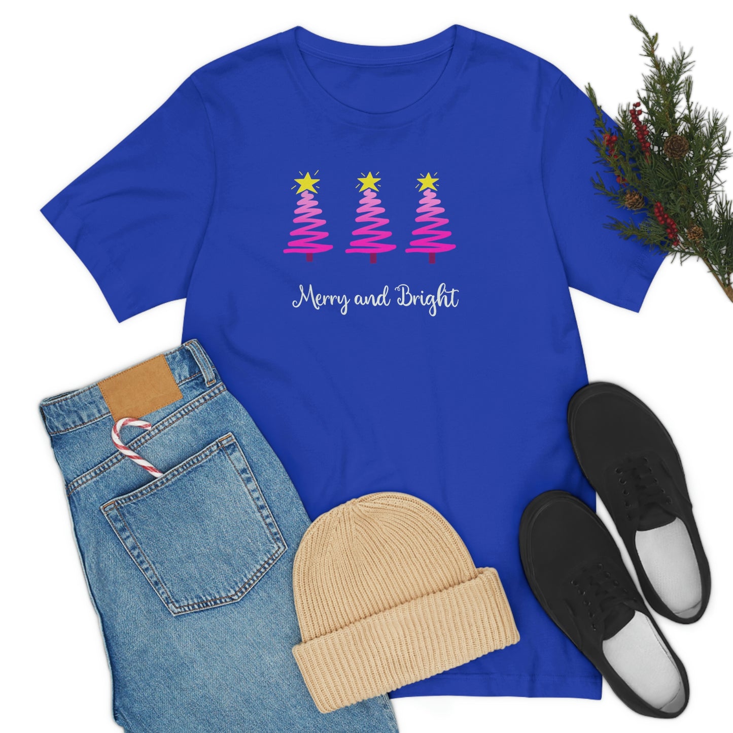 Holiday Merry and Bright Unisex Jersey Short Sleeve Tee