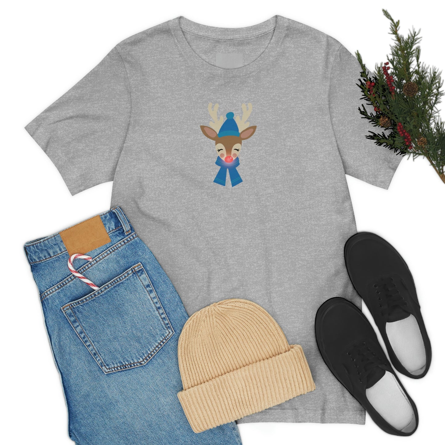 Holiday Reindeer 1 Unisex Jersey Short Sleeve Tee